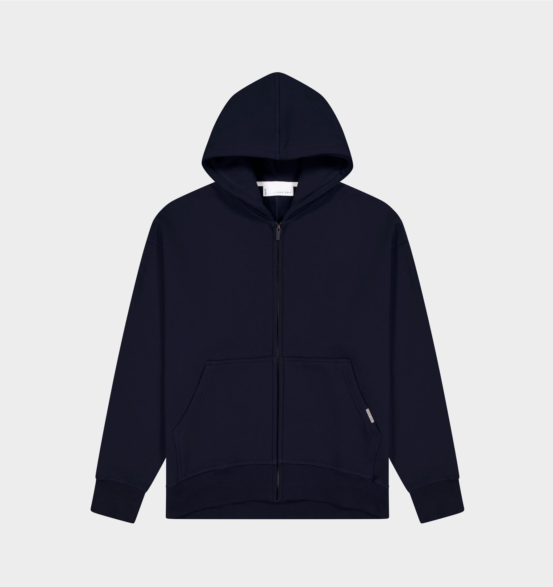 Zip Up Box Hood - Midnight Navy