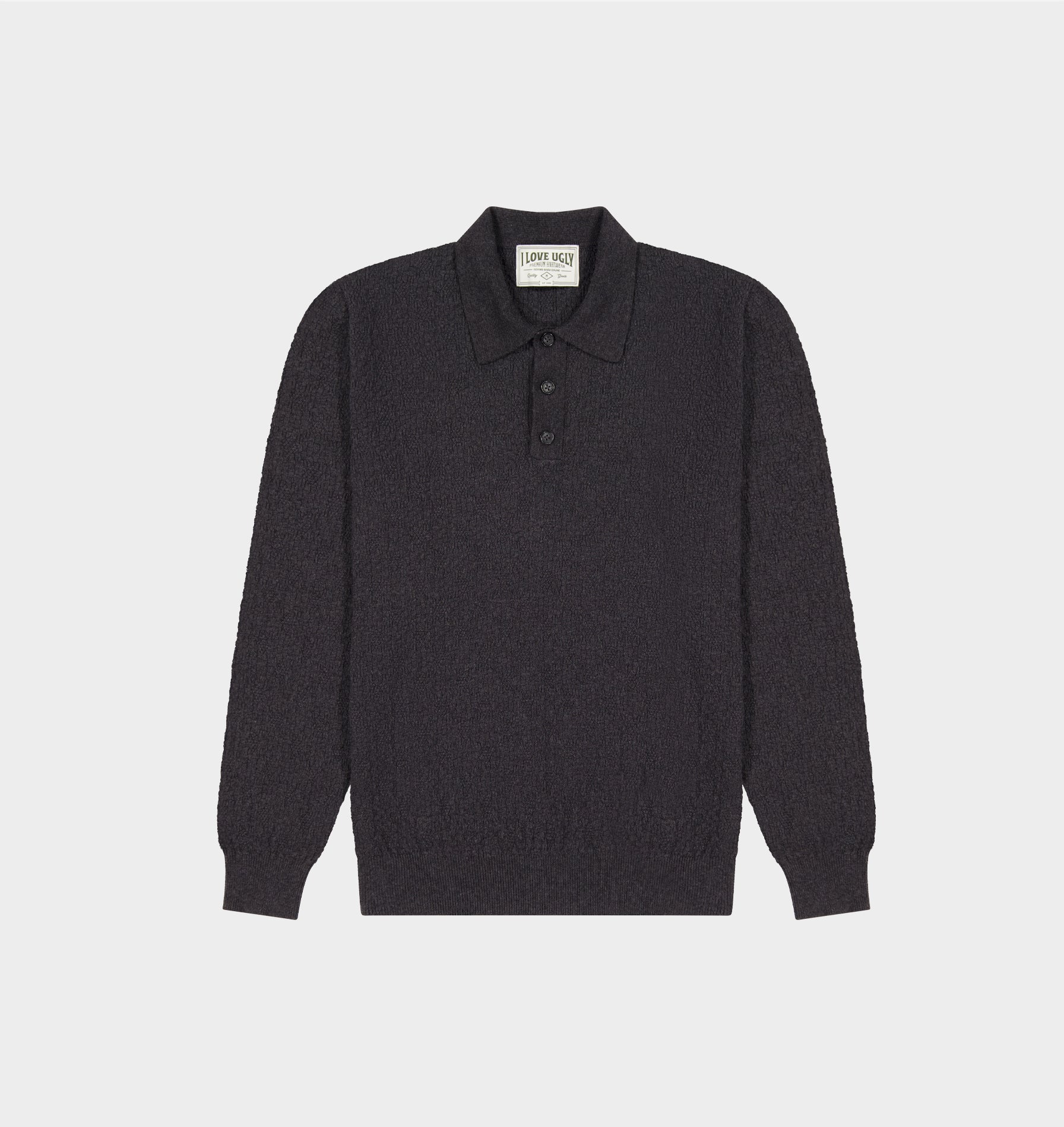 Jordan Knit LS Polo - Charcoal