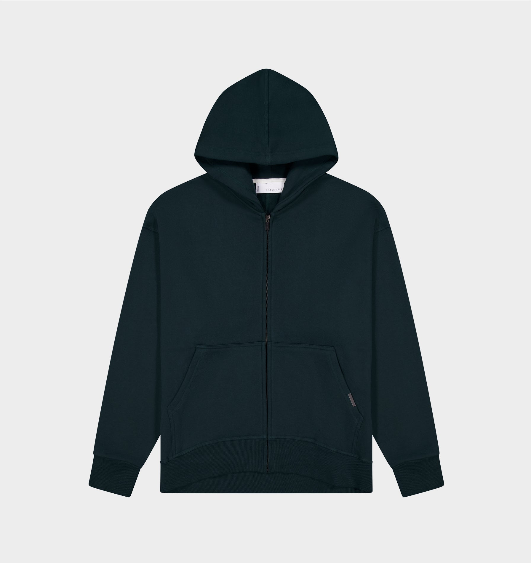 Zip Up Box Hood - Dark Green