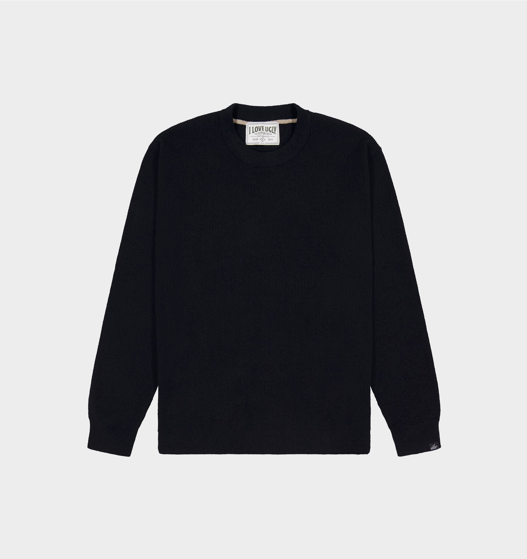 Midweight Knit Crew - Black