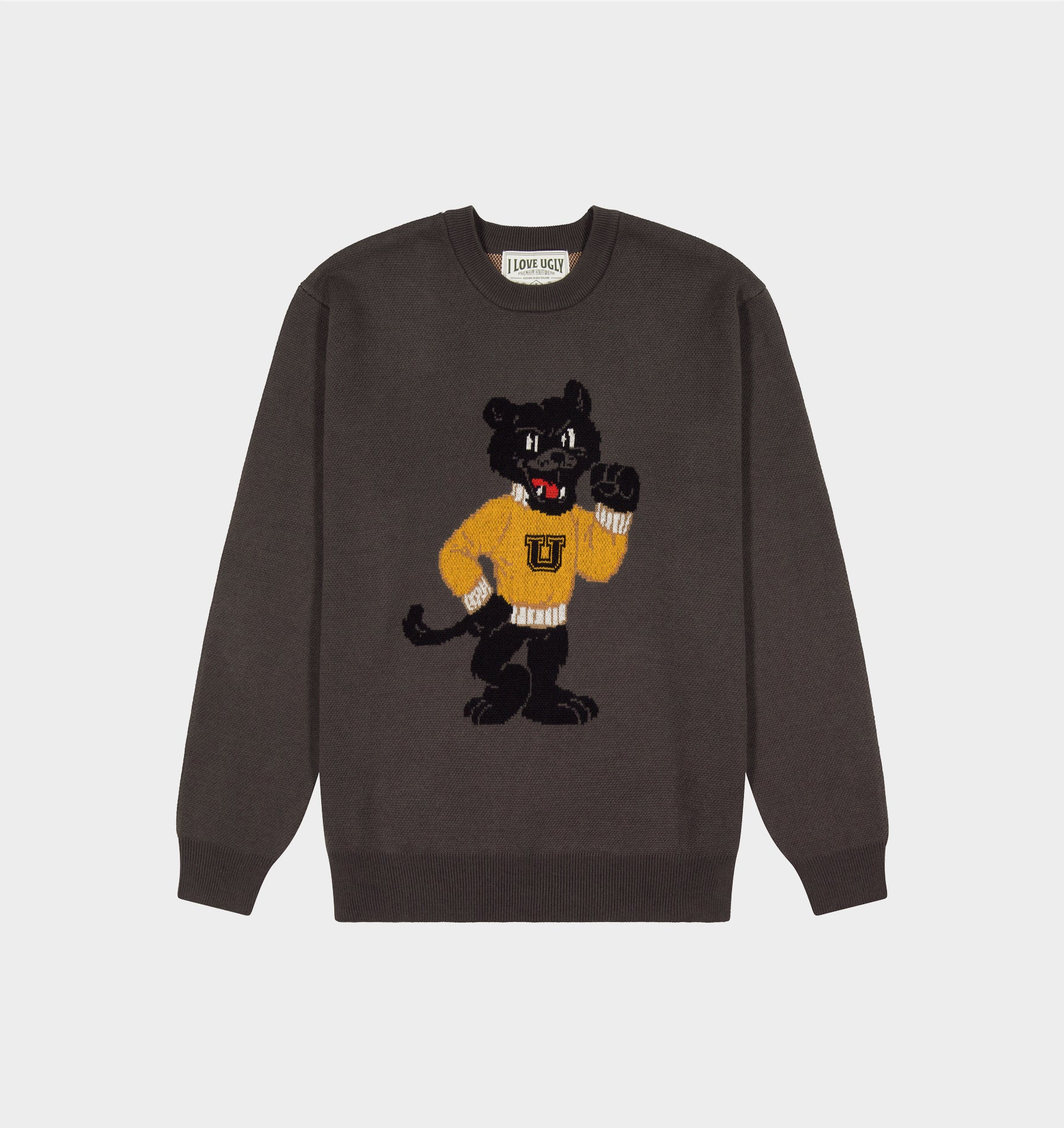 Panther Knit Sweater - Charcoal