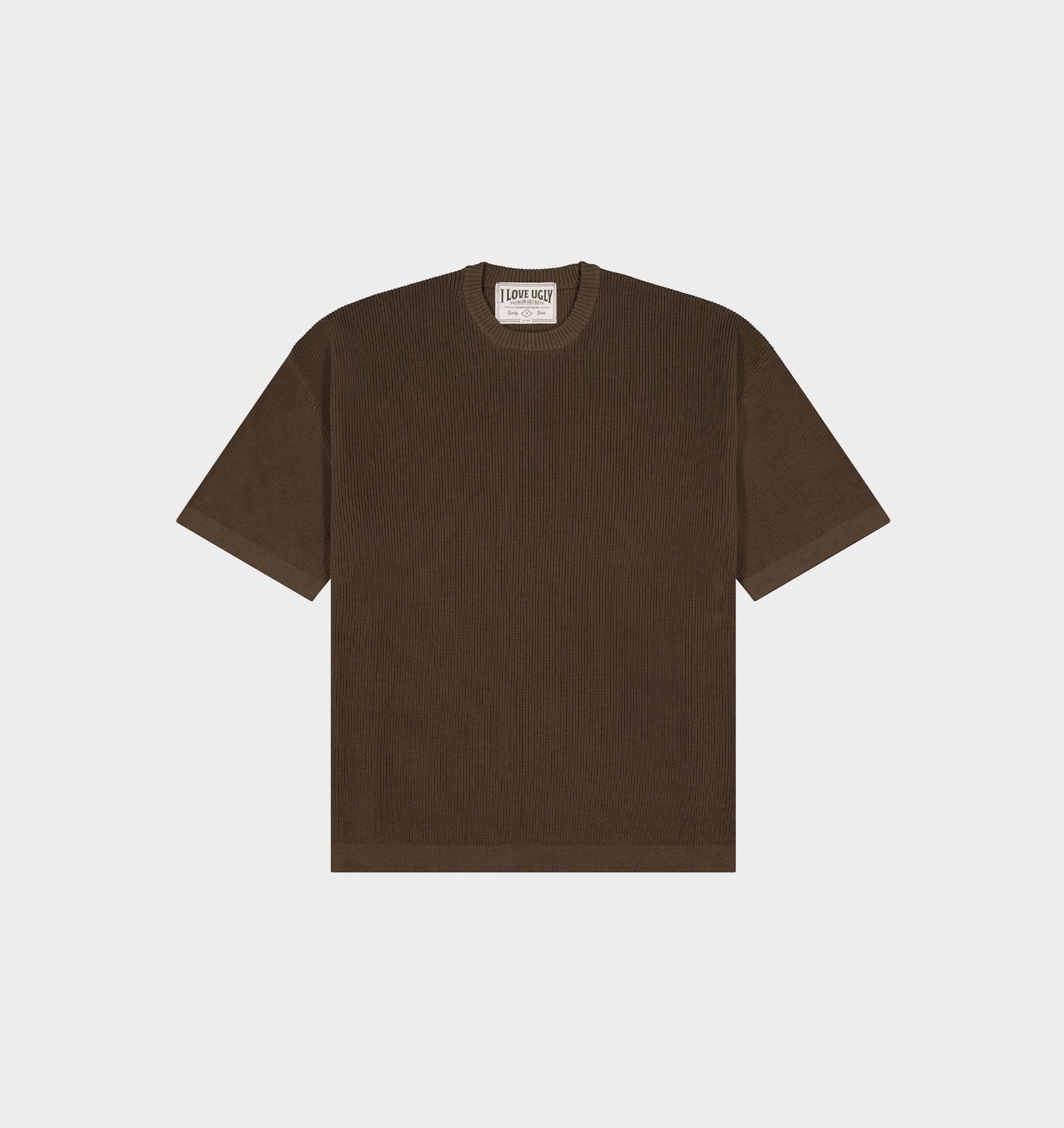 Knit Box Tee - Burnt Olive