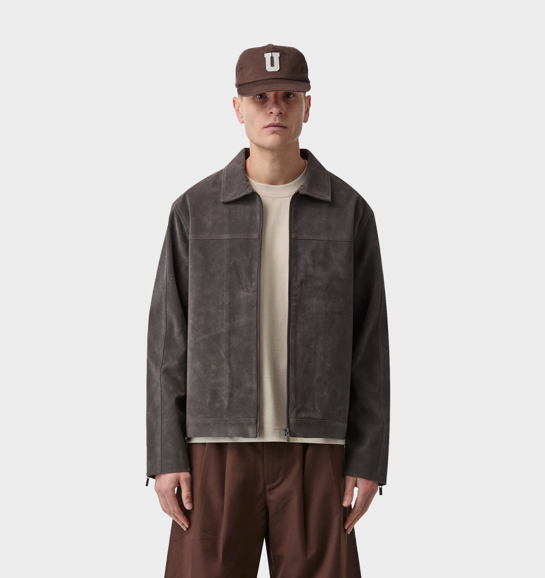 Mason Suede Jacket - Charcoal