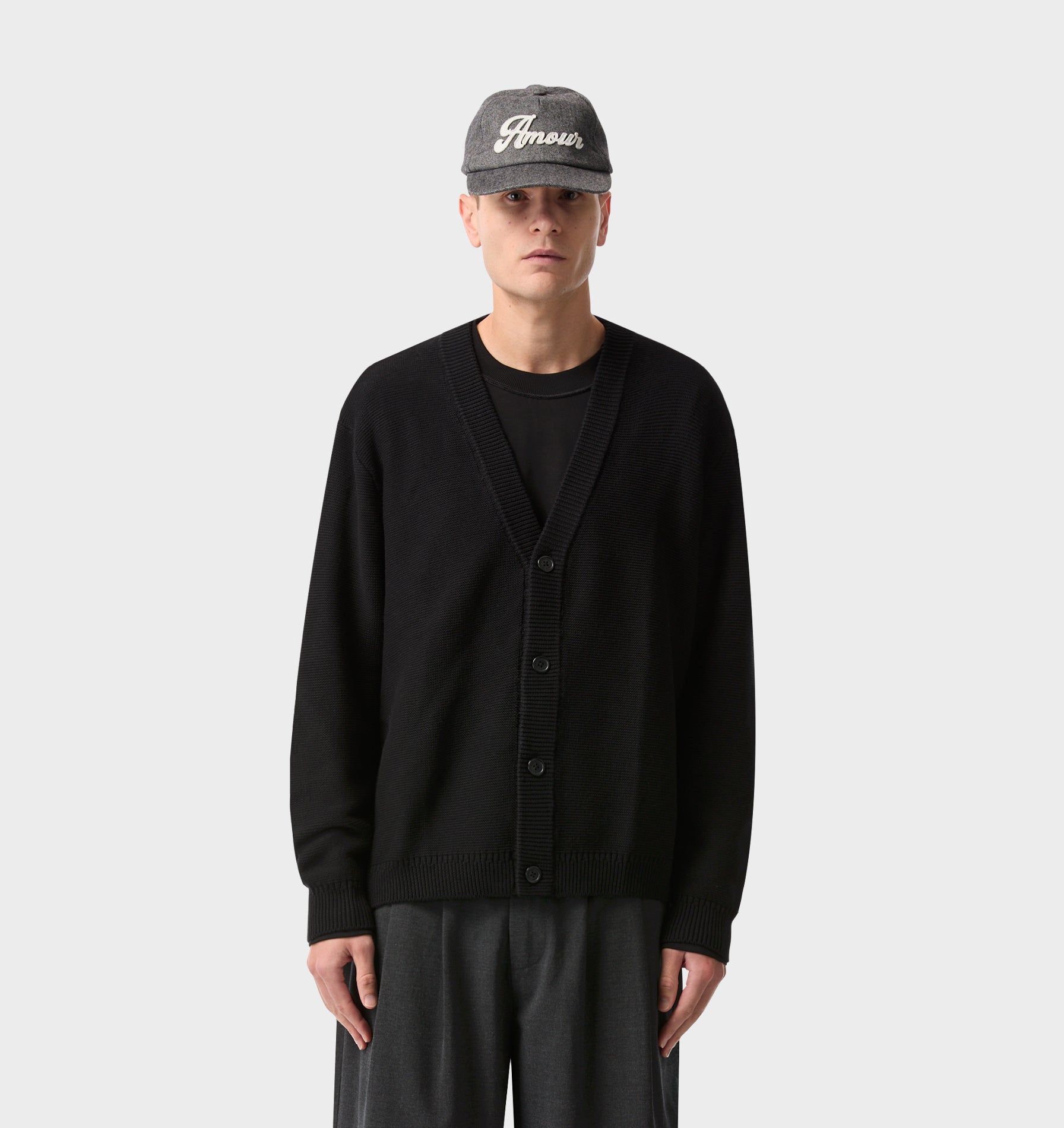 Nelson Cotton Cardigan - Black