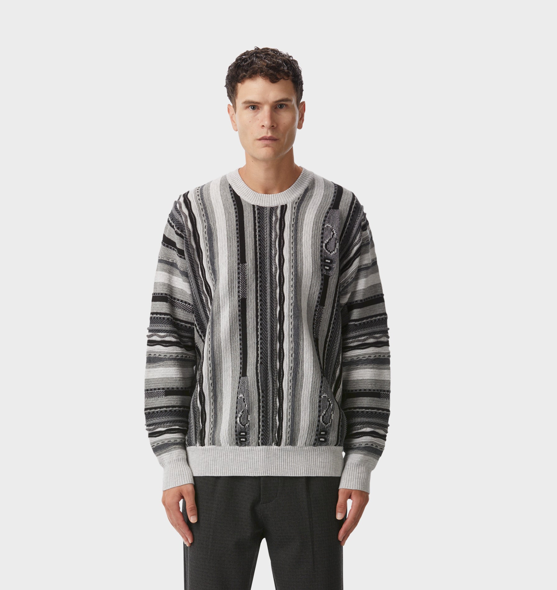 Multi Knit Sweater - Charcoal Grey