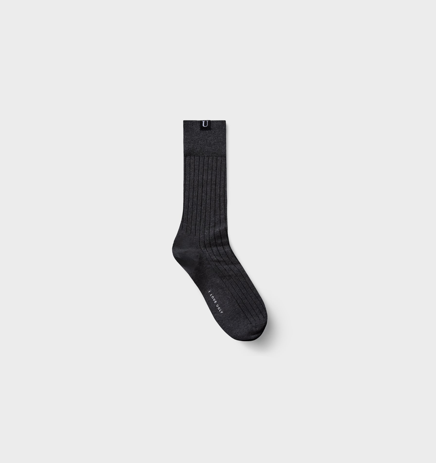 Ribbed Sock - Charcoal Marle