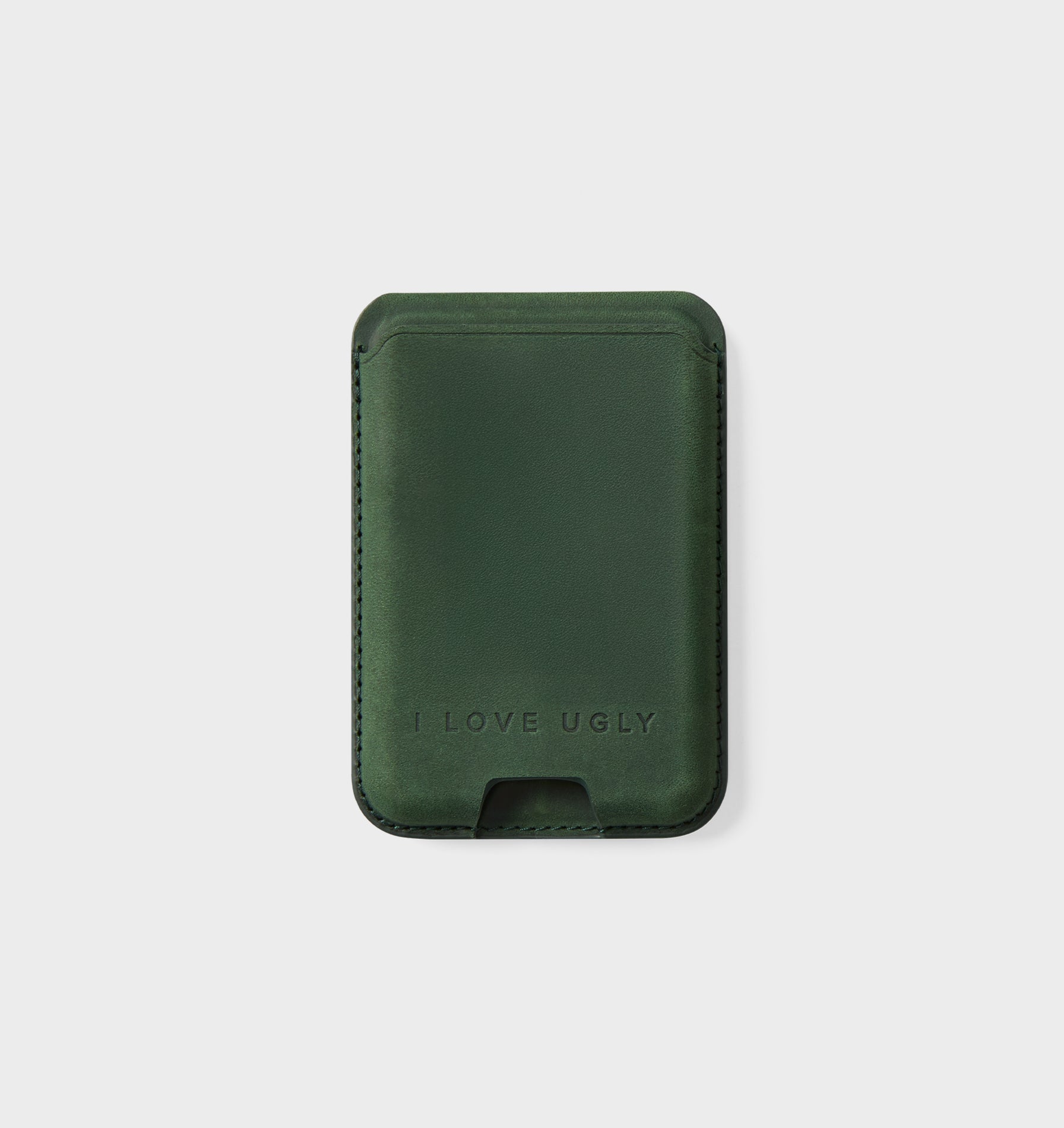 Leather Mag-Safe Card Holder - Green