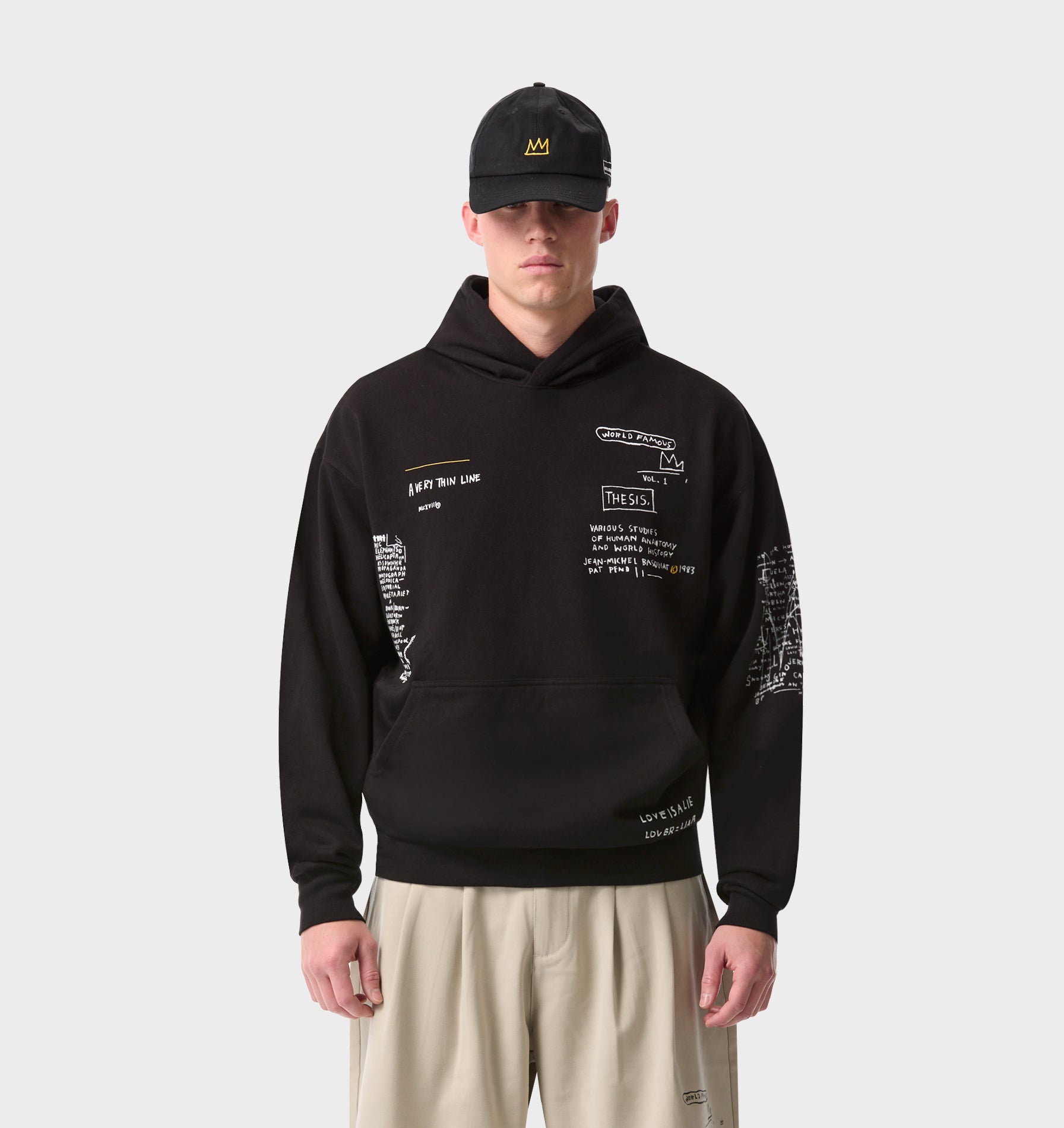 Basquiat Scribble Box Hood 2.0 - Black