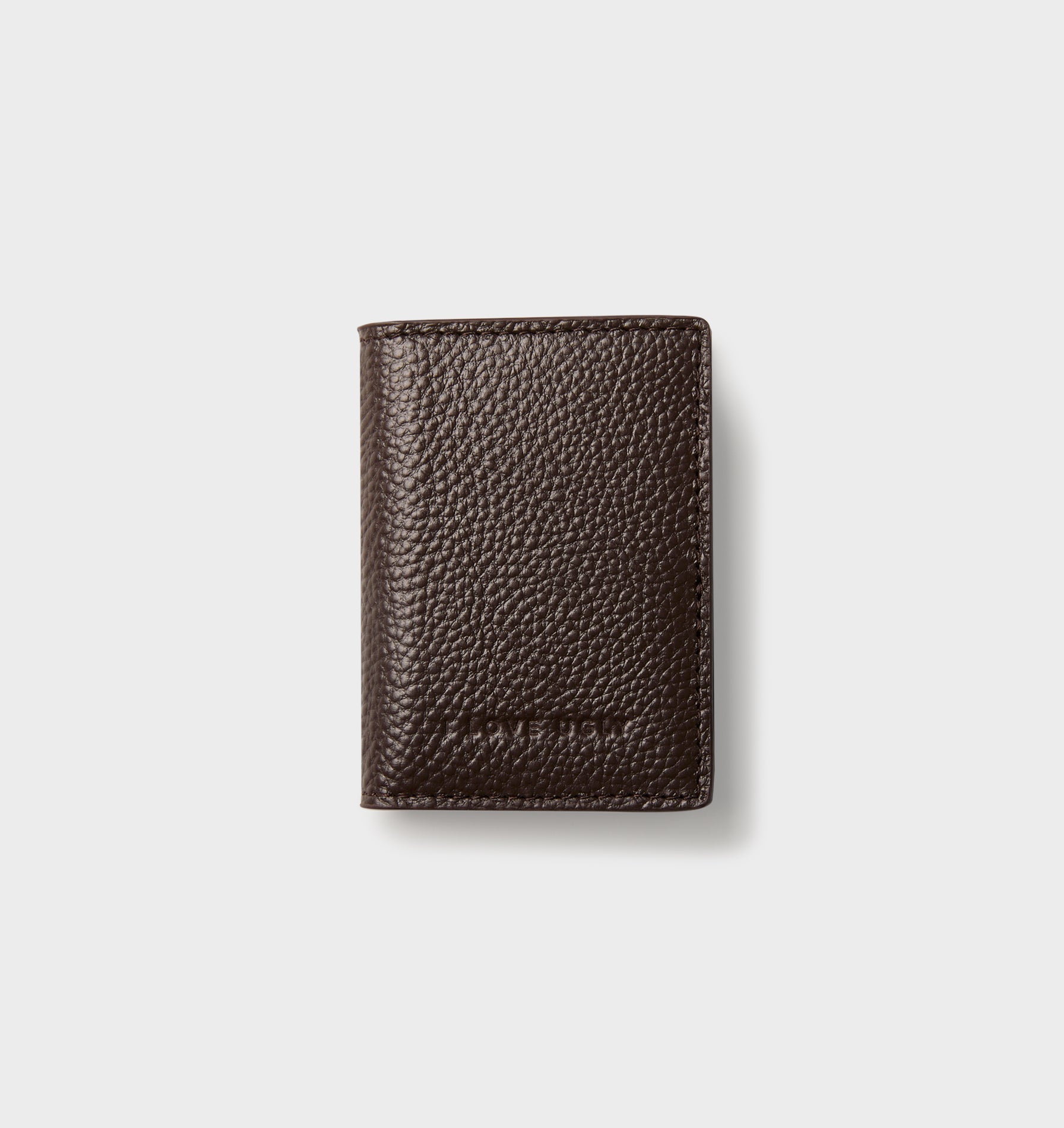 Leather Fold Card Holder - Dark Brown