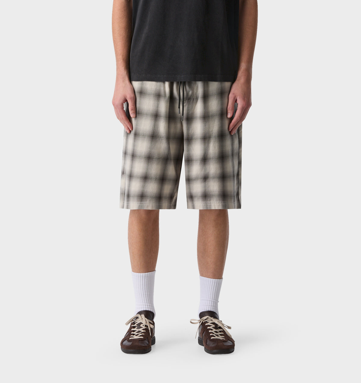 Flannel Short - Off White/Black Check