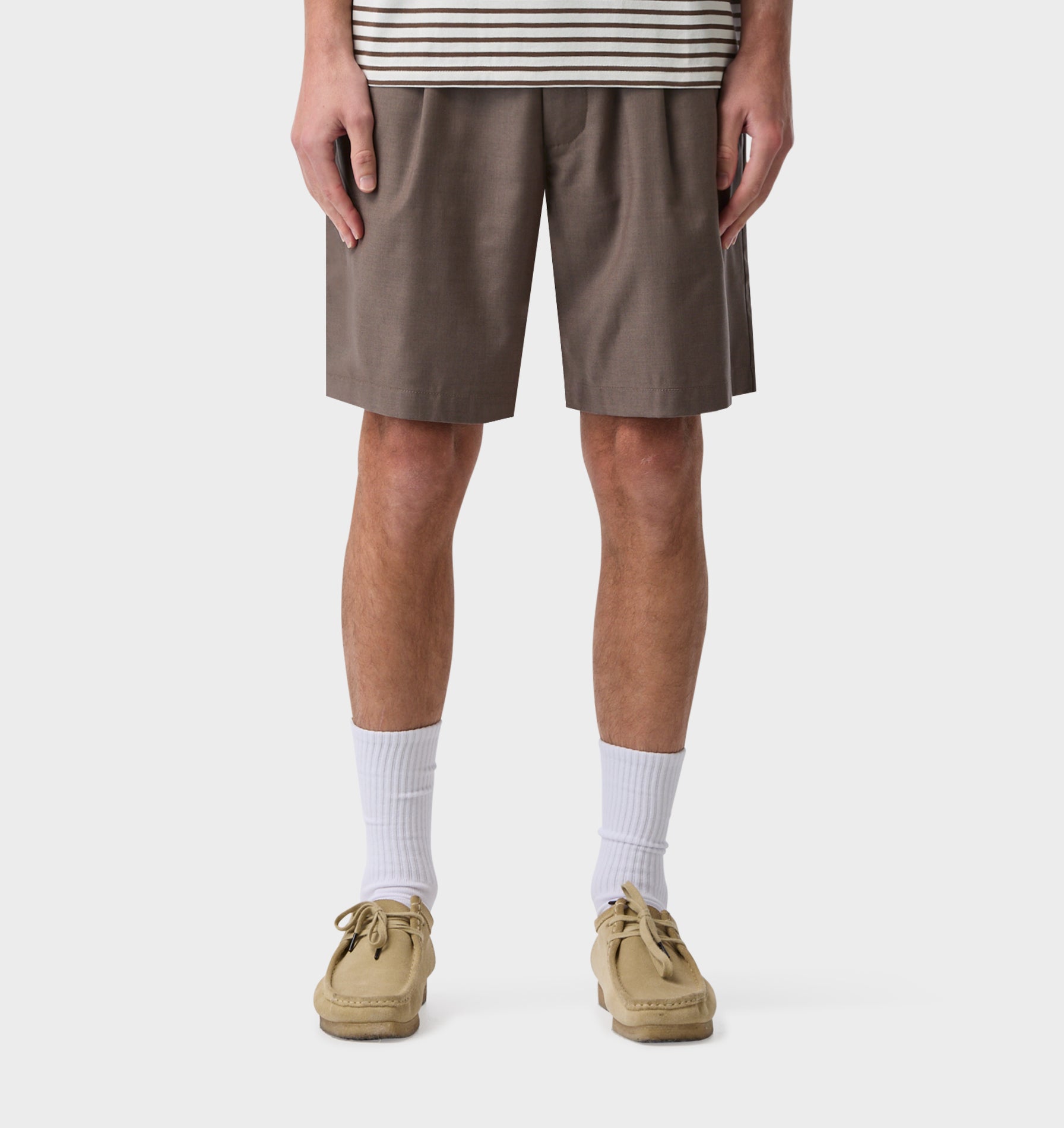 Quincy Pleated Short - Mushroom
