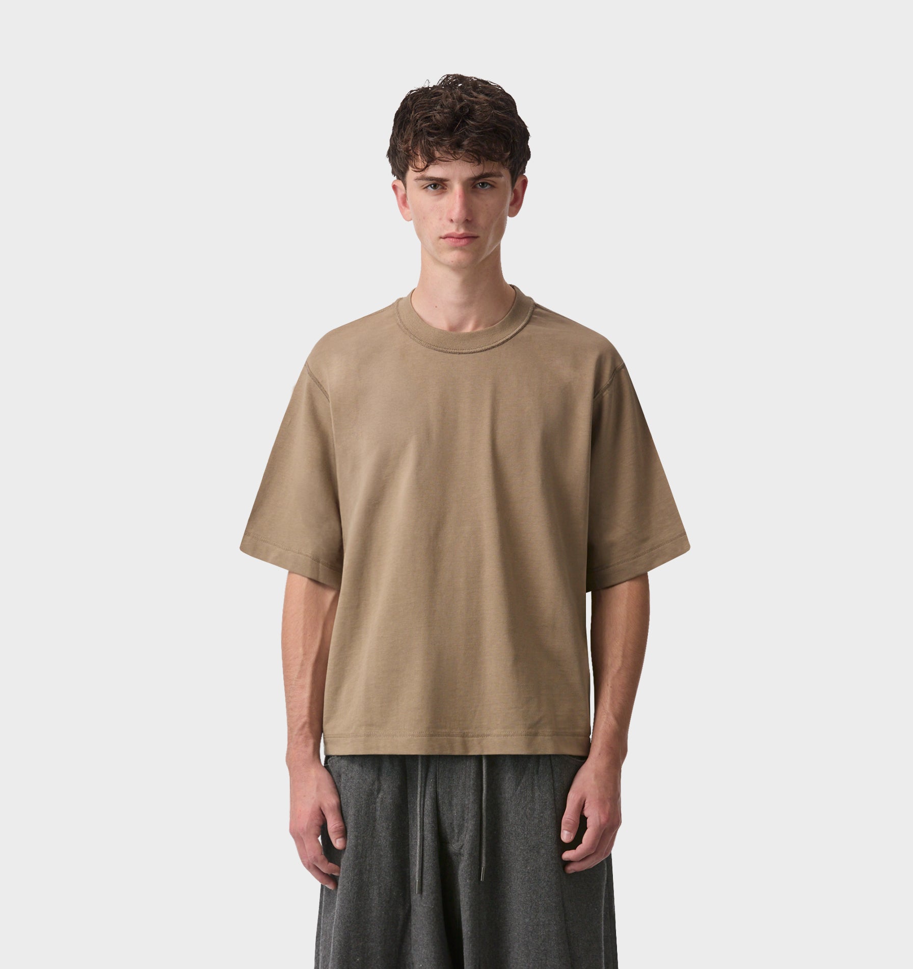 Crop Box Tee - Truffle