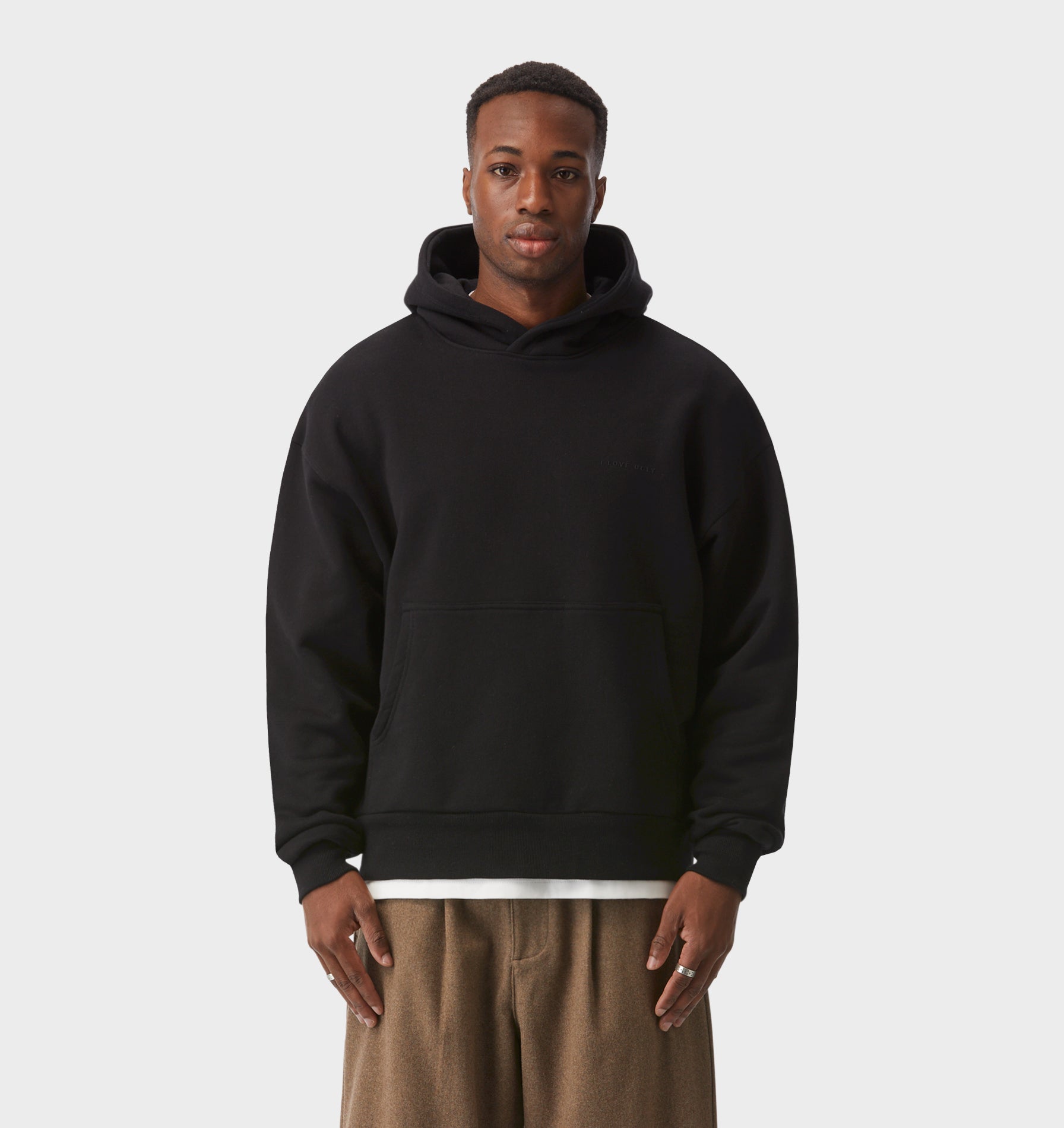 Crop Box Hoodie in Black | I Love Ugly