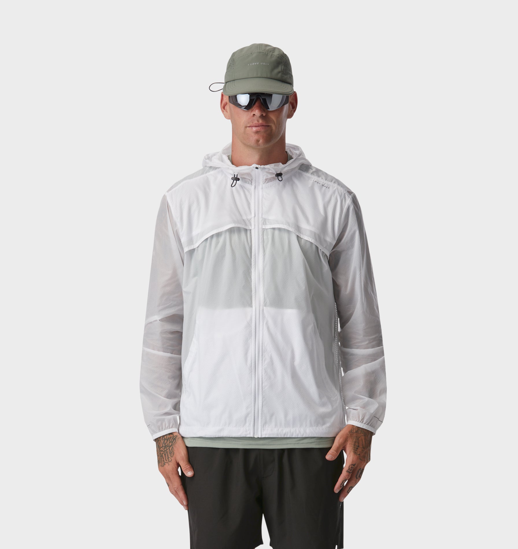 Active Windbreaker Workout Jacket in Transparent I Love Ugly