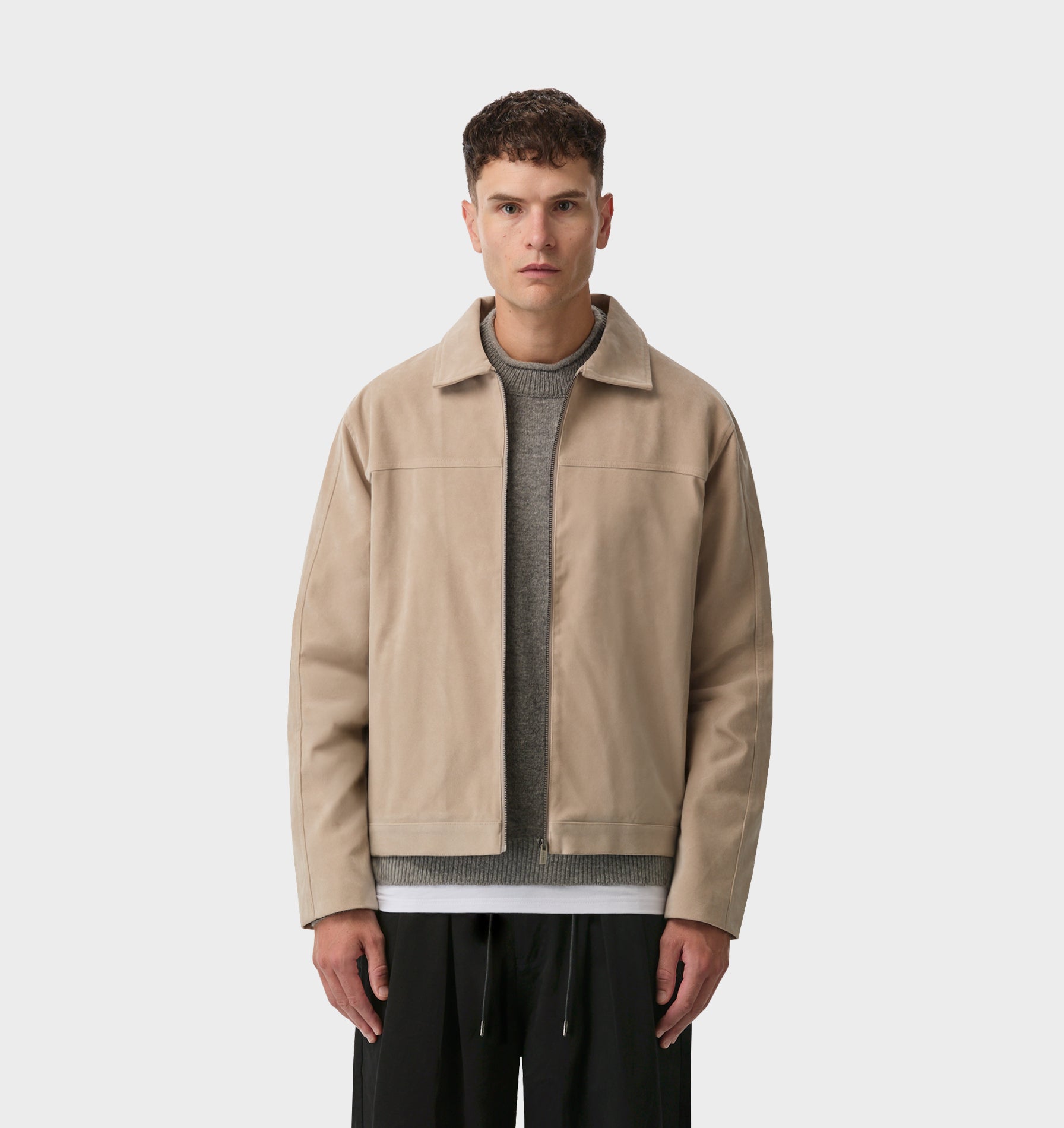 Mason Suede Jacket - Stone