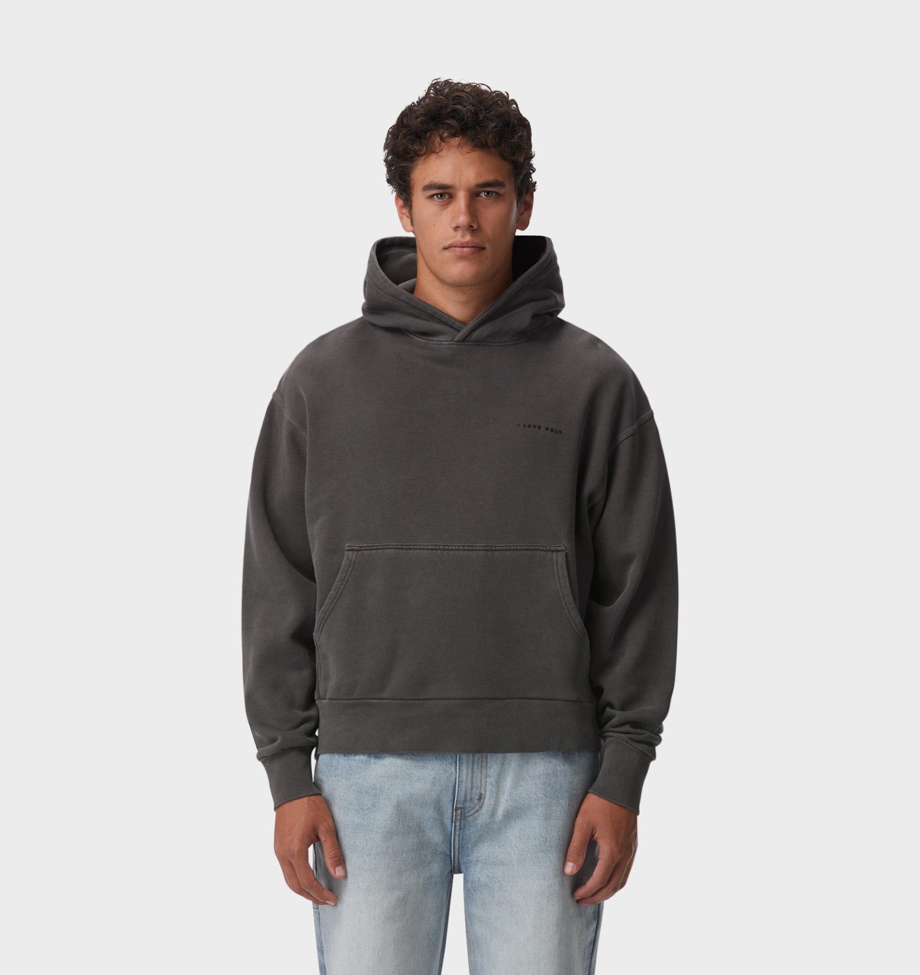 Crop Box Hood - Washed Black