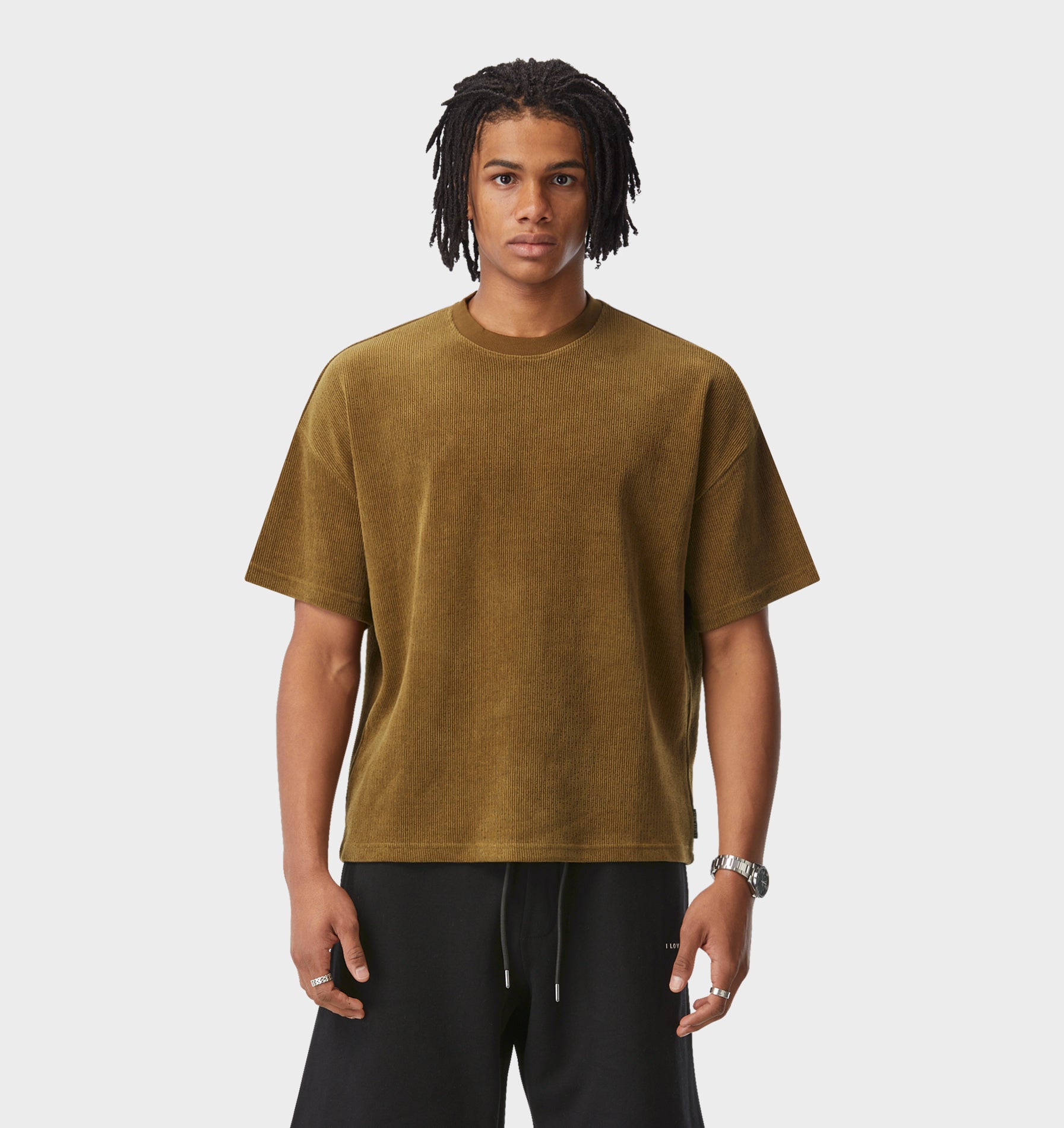 Textured Lewi Tee - Moss