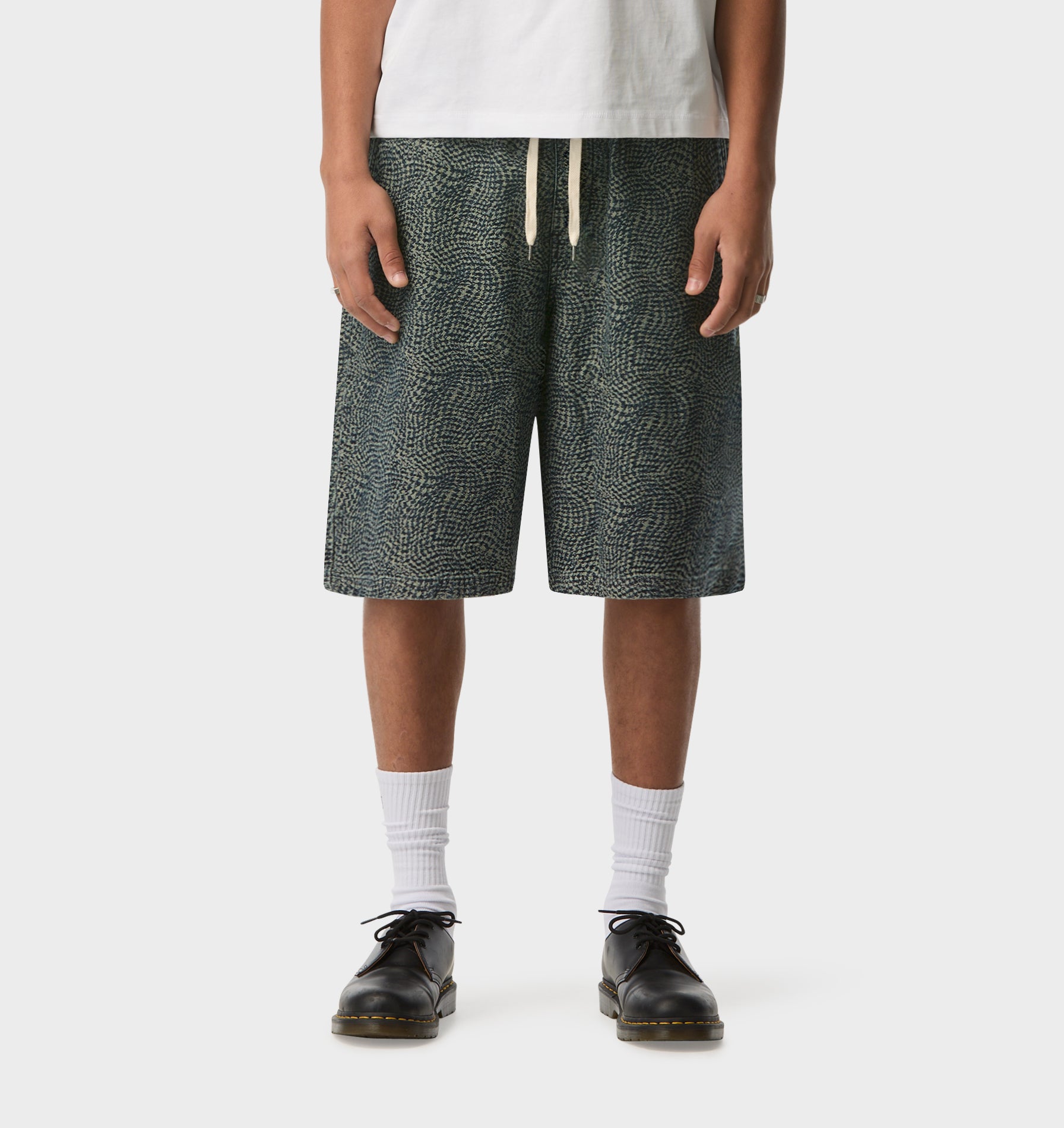 Textured Denim Short - Aged Indigo