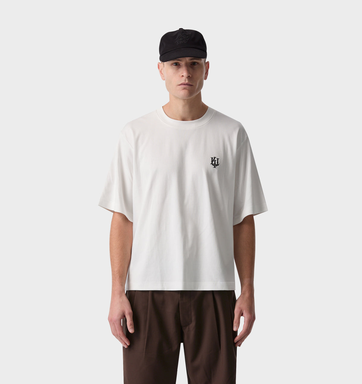 Monogram Interlock Crop Box Tee - White