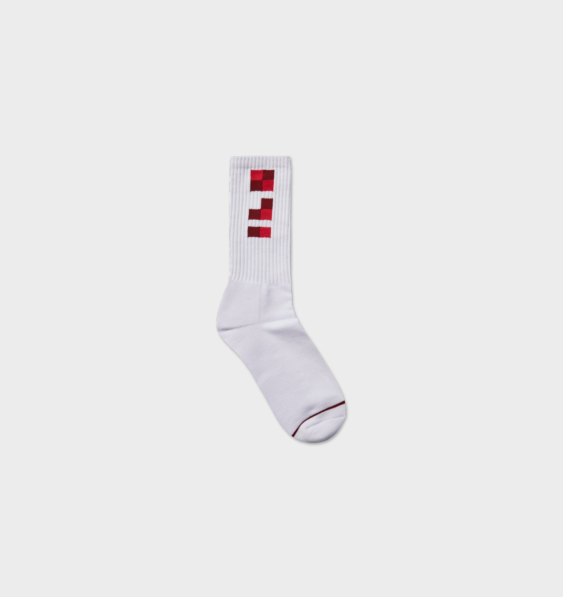 Checkerboard Sock - White/Red