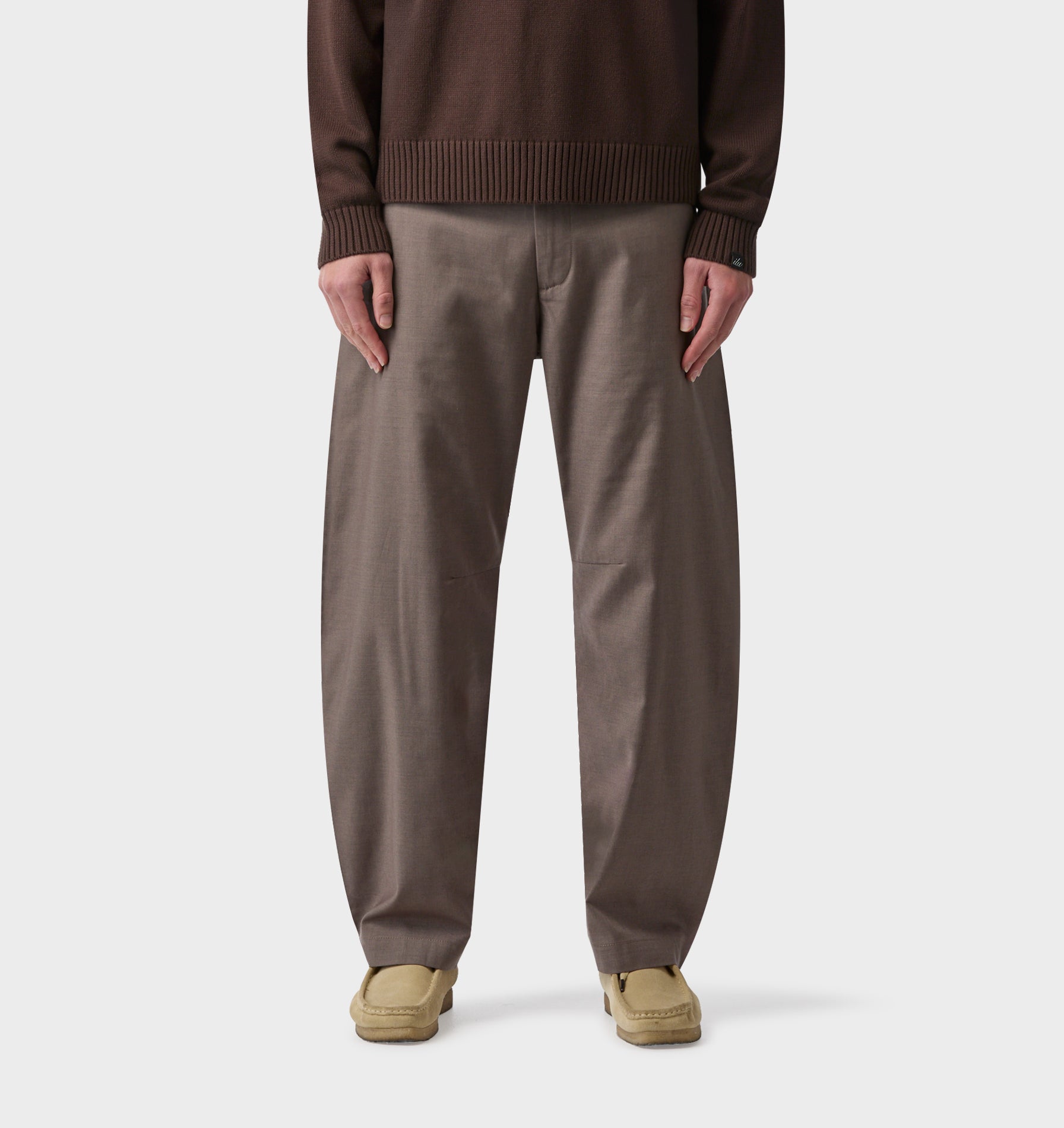 Barrel Leg Slack Pant - Mushroom