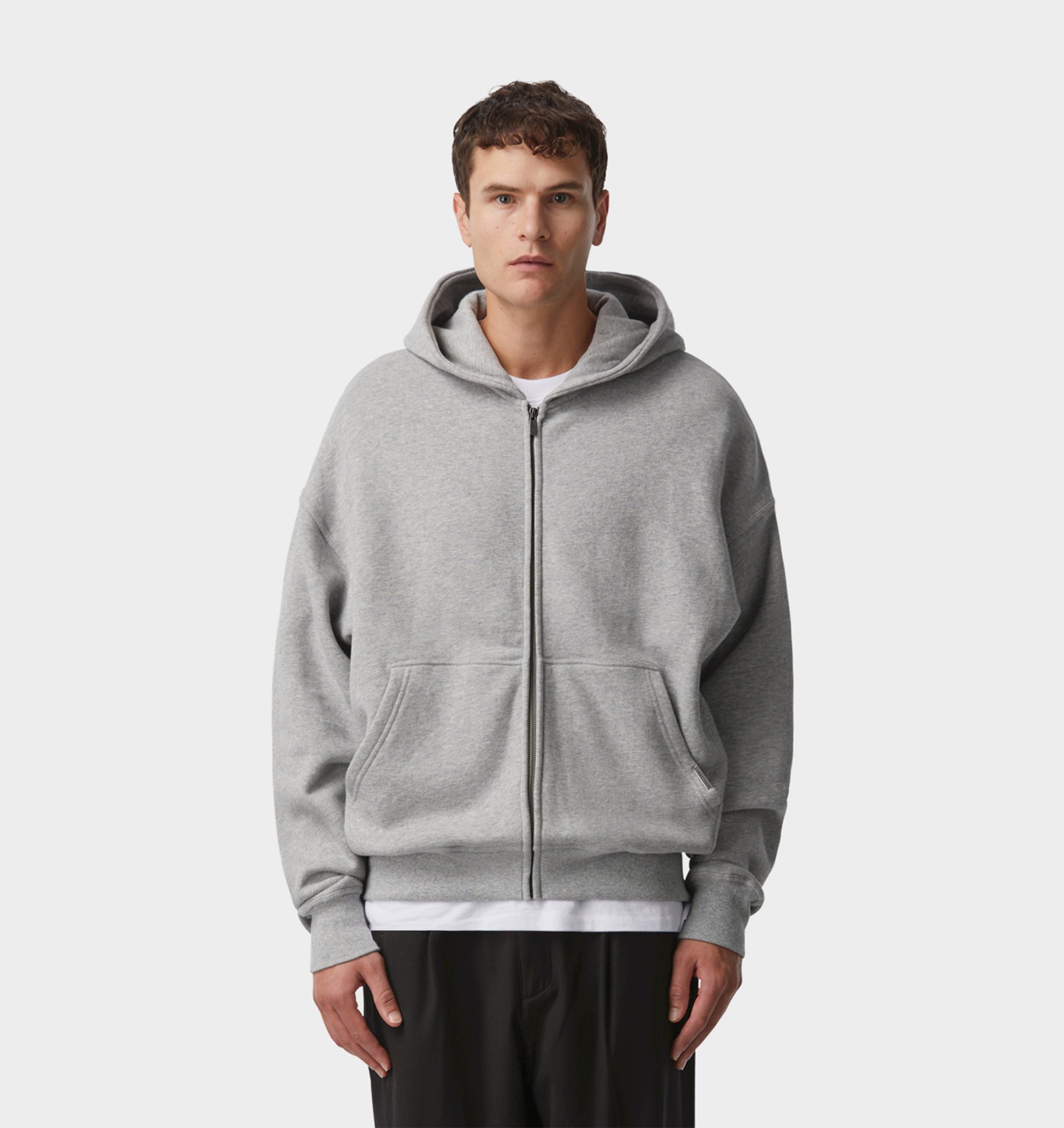 Zip Up Box Hood Vintage Grey