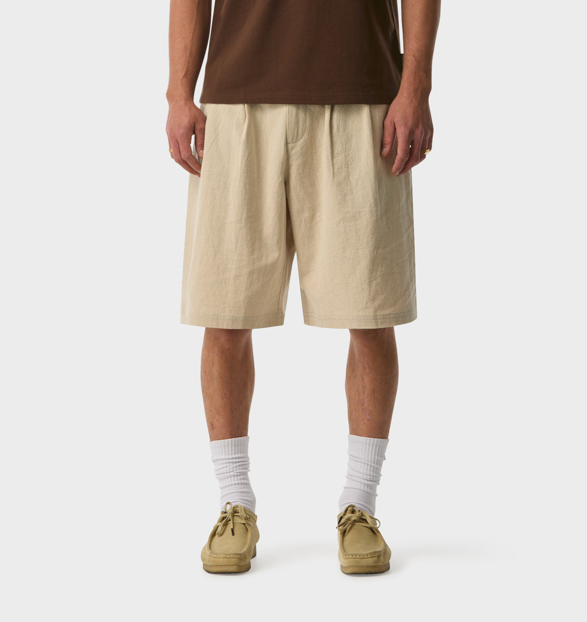 Linen Alby Pleated Short - Bone
