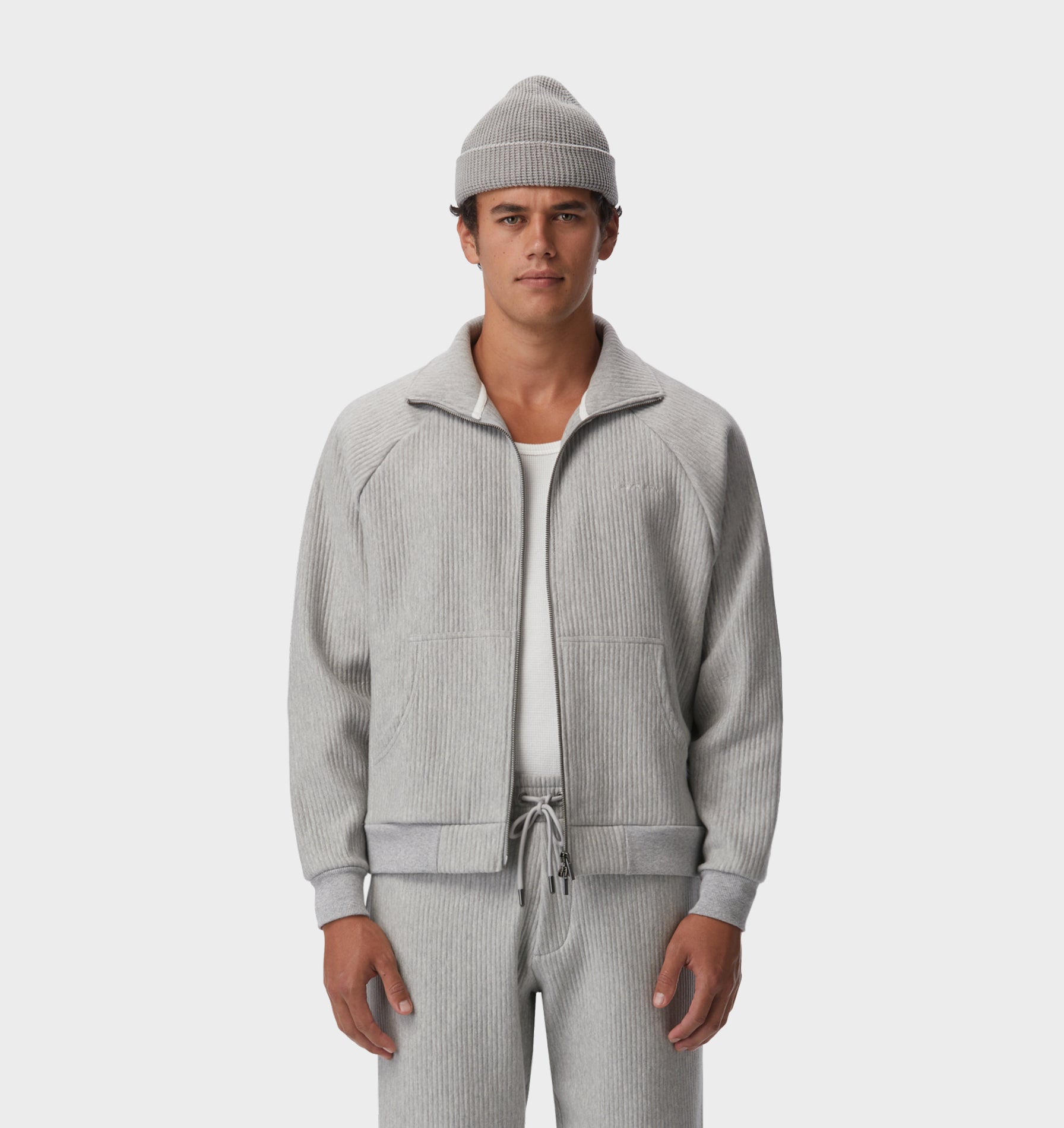 Zip Through Tottenham Pullover - Vintage Grey