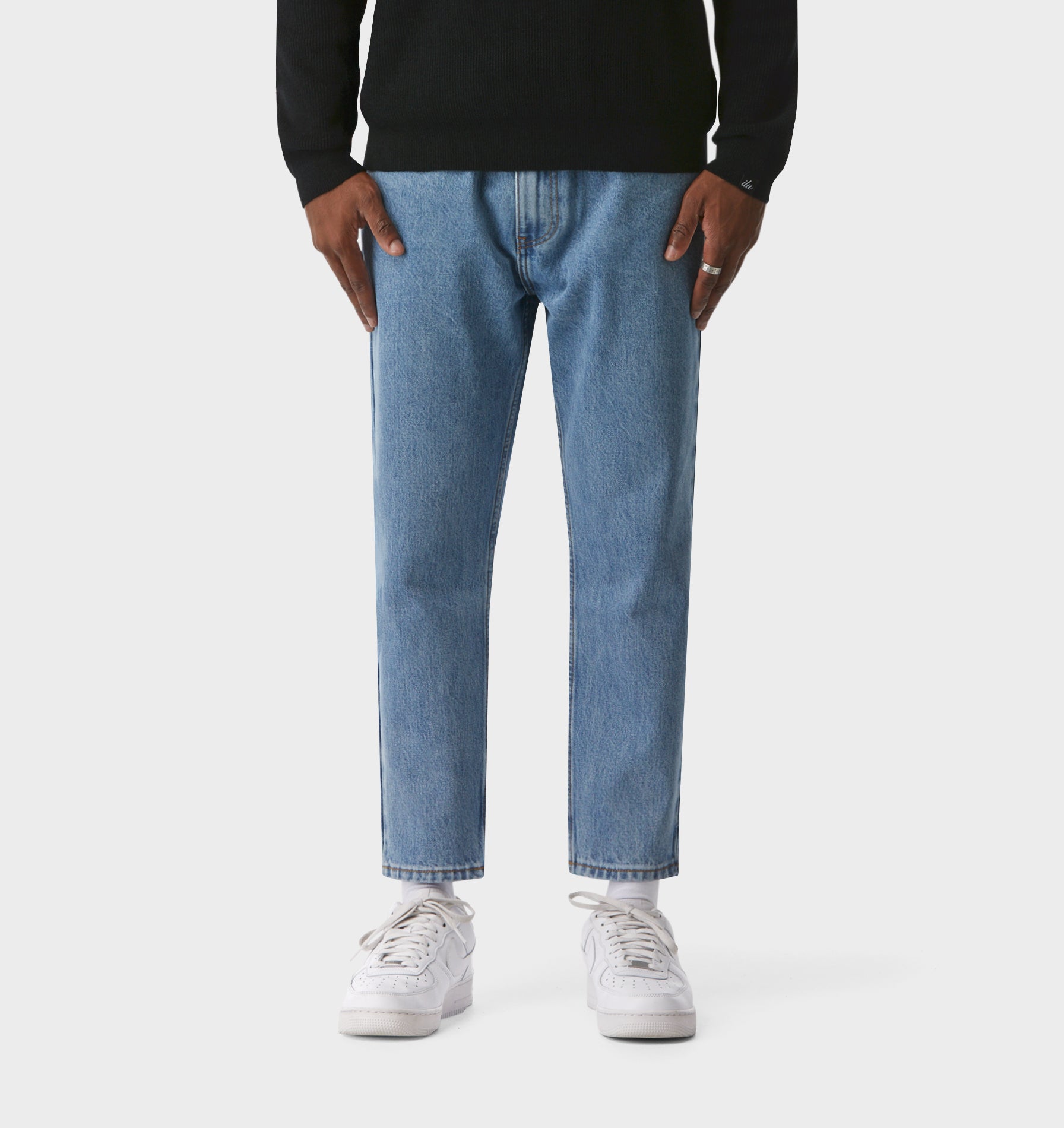 Cropped 90s Denim - Washed Vintage Blue