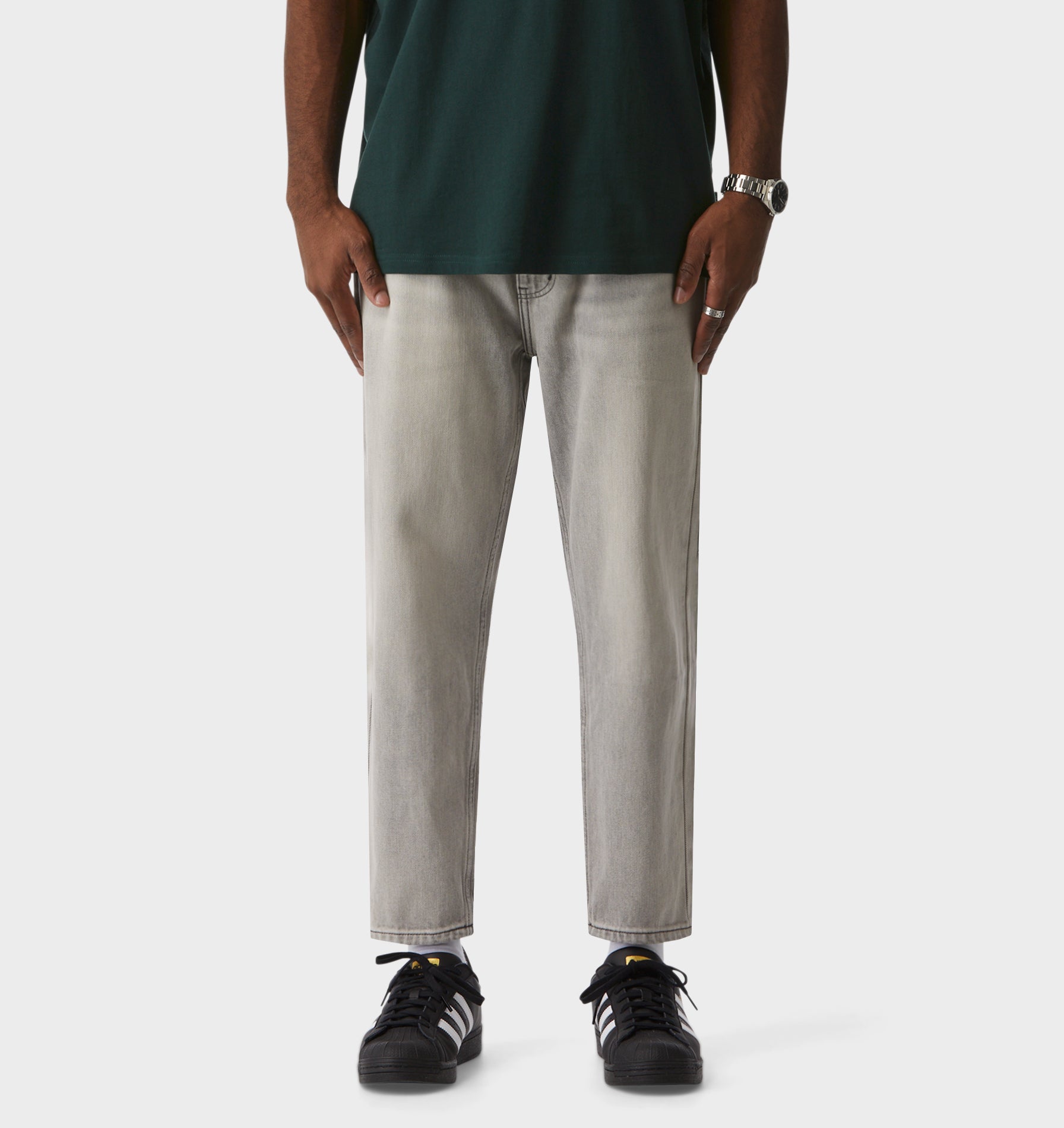 Cropped 90s Denim - Concrete