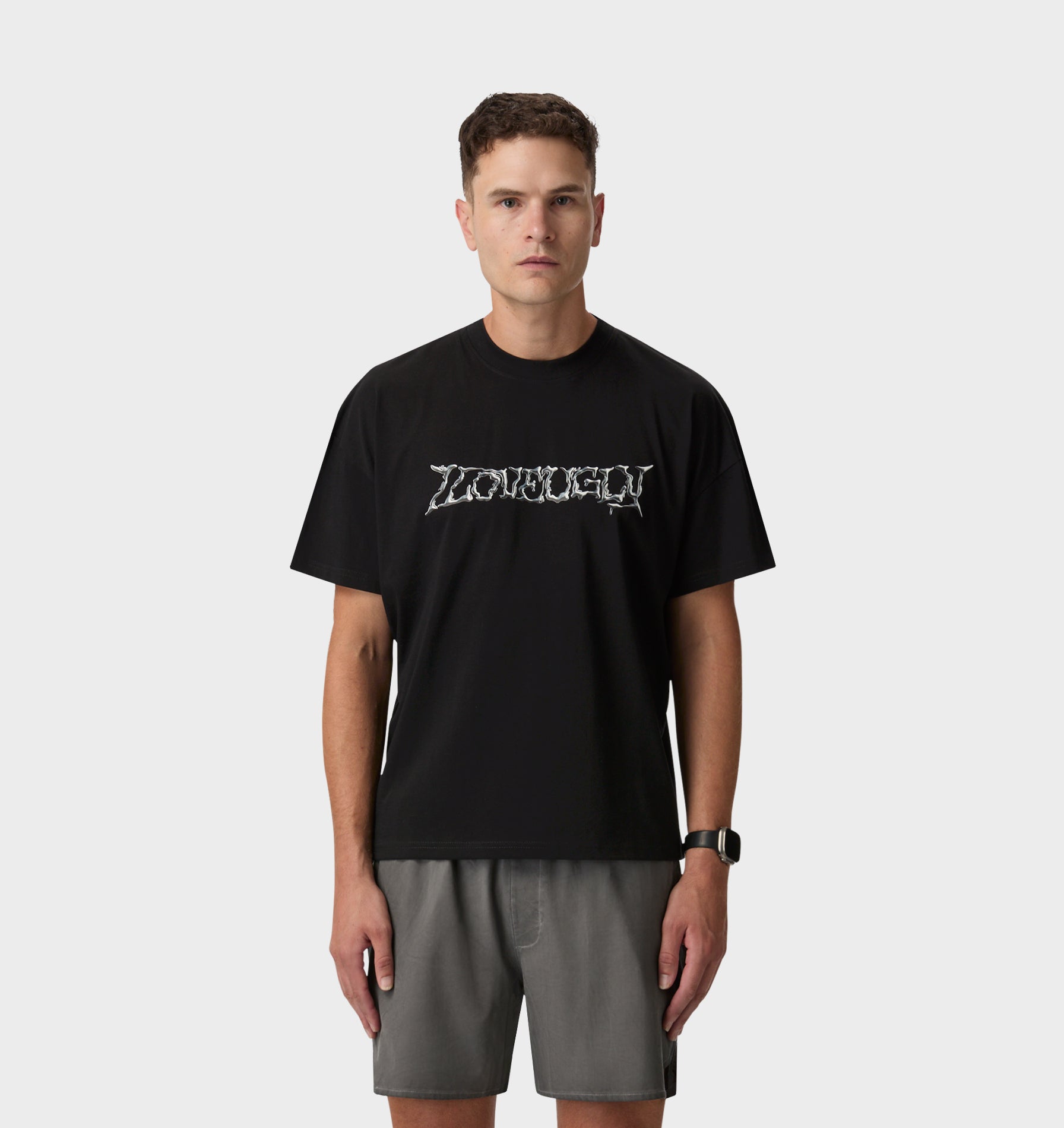 Liquid Metal Active Crop Tee - Black