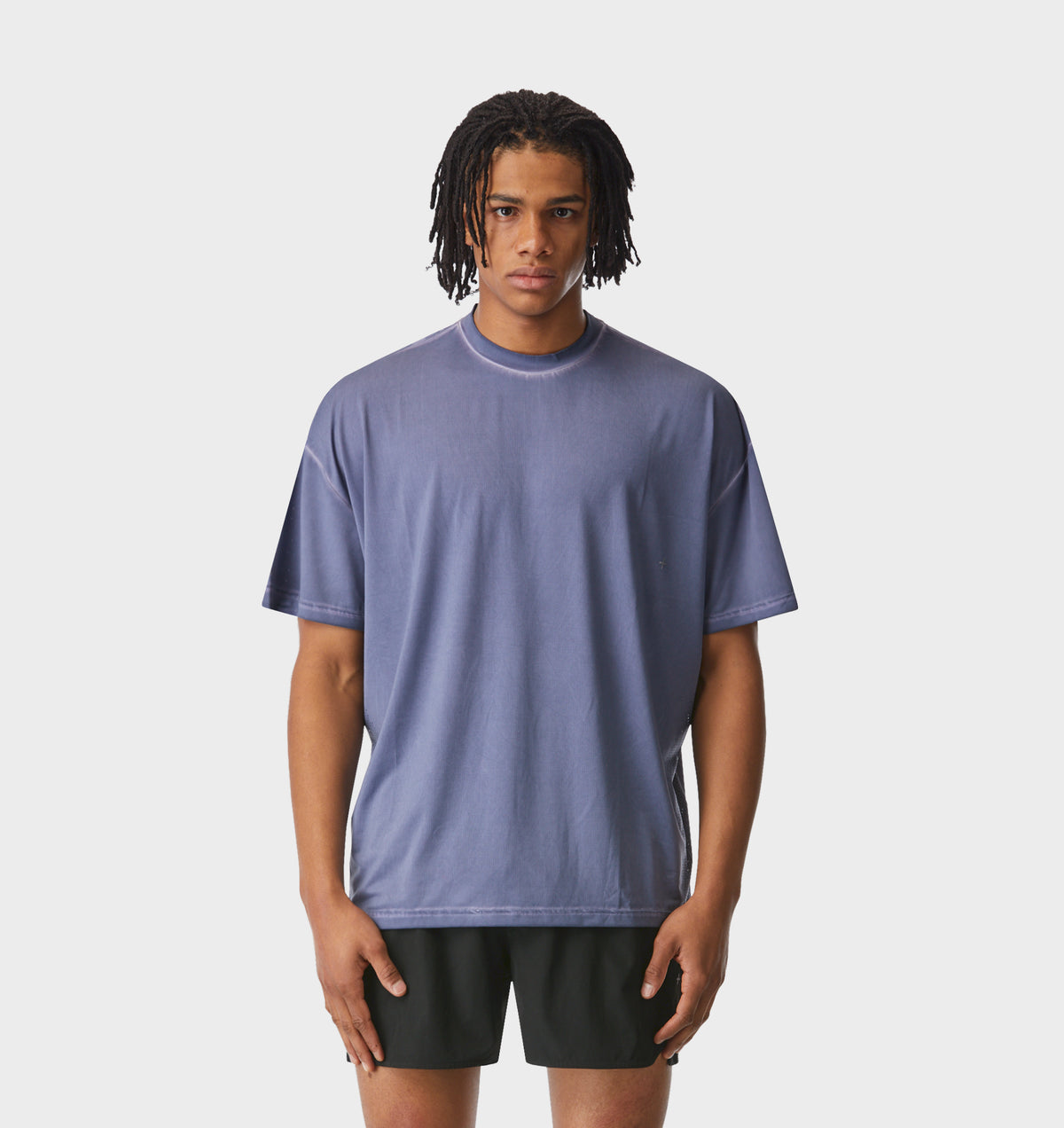 Active Box Tee - Workout T Shirt in Washed Light Blue | I Love Ugly