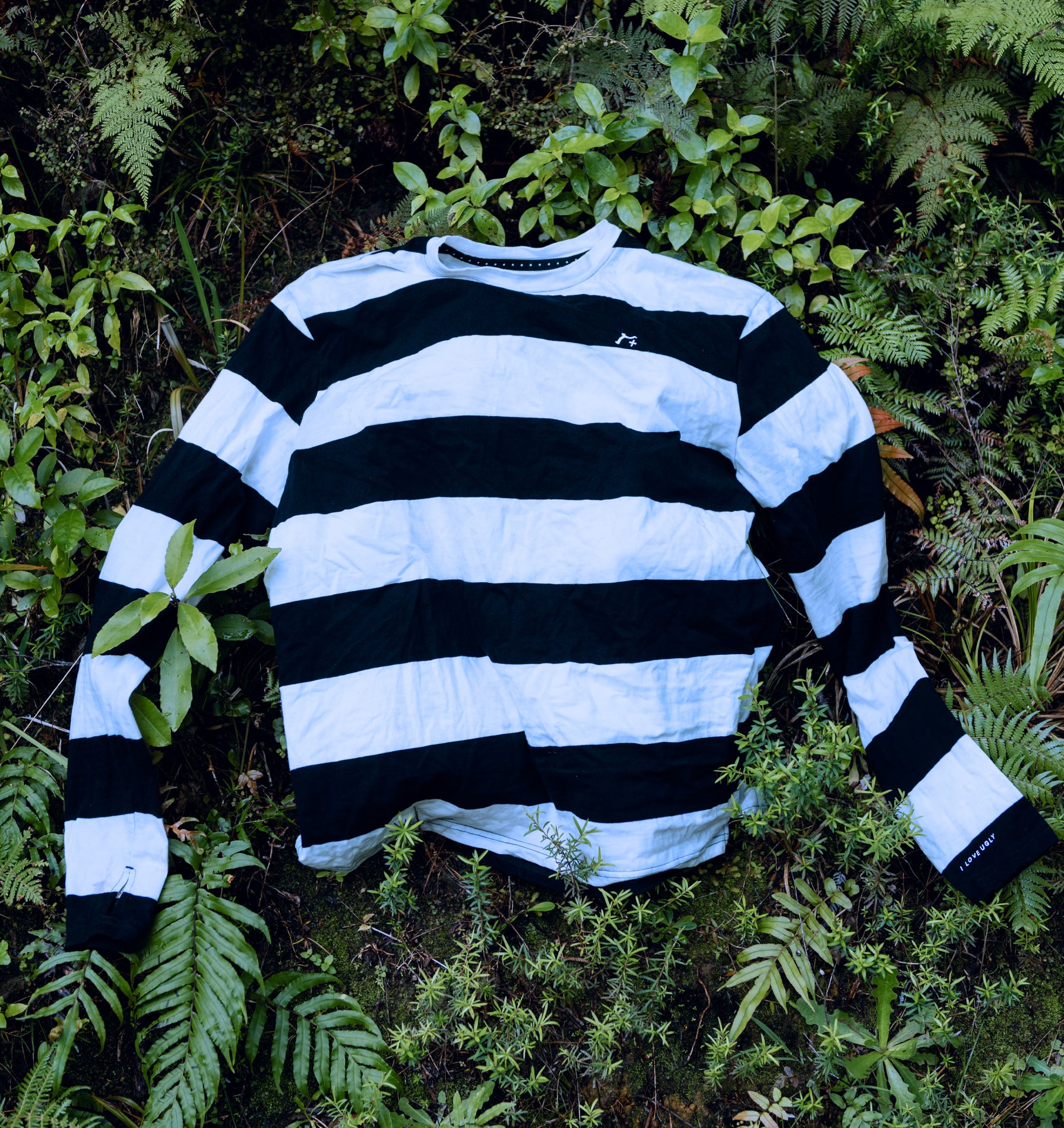 GR X ILU Stripe LS Tee - Black/White