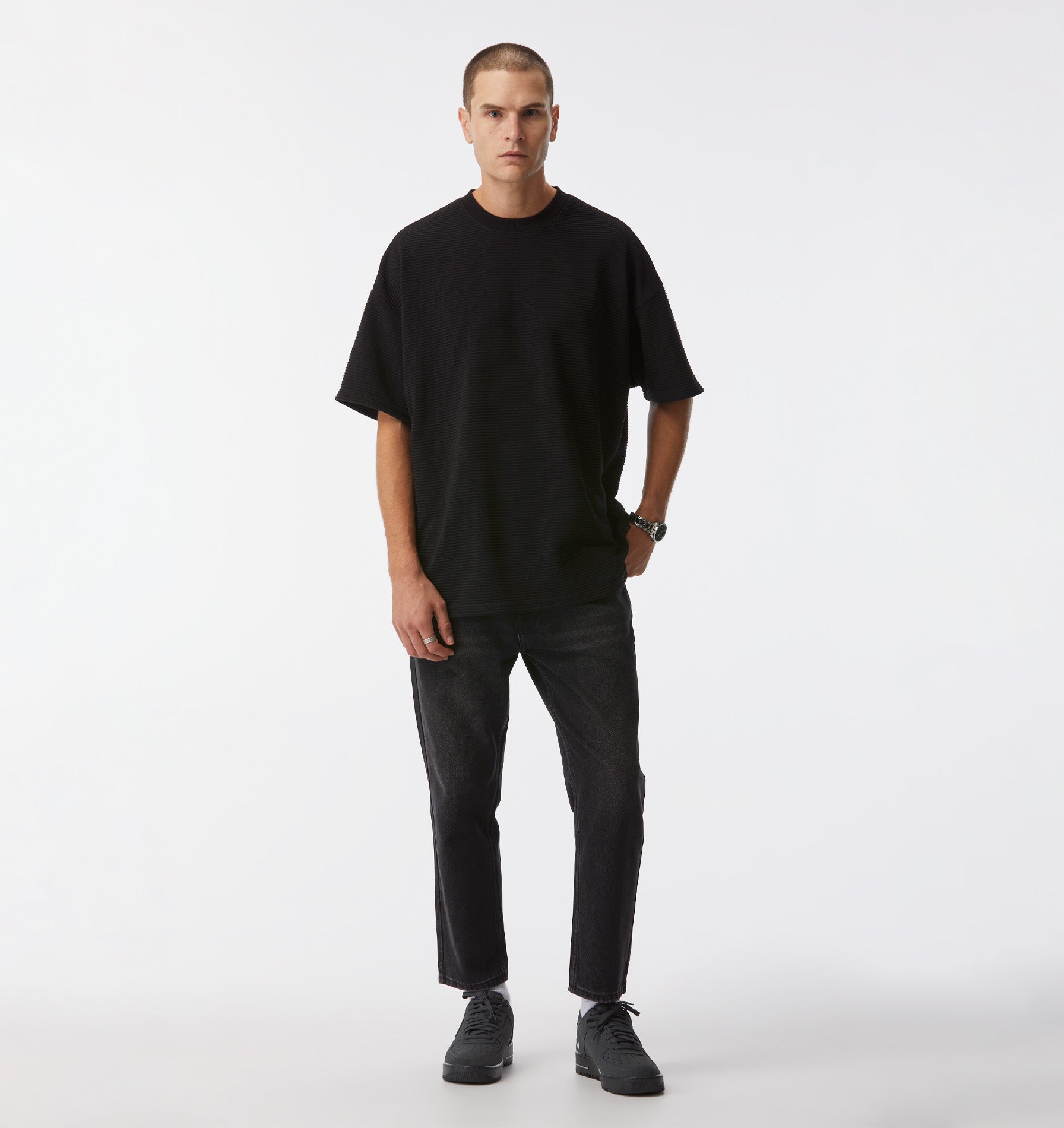 Corrugated Box Tee - Black