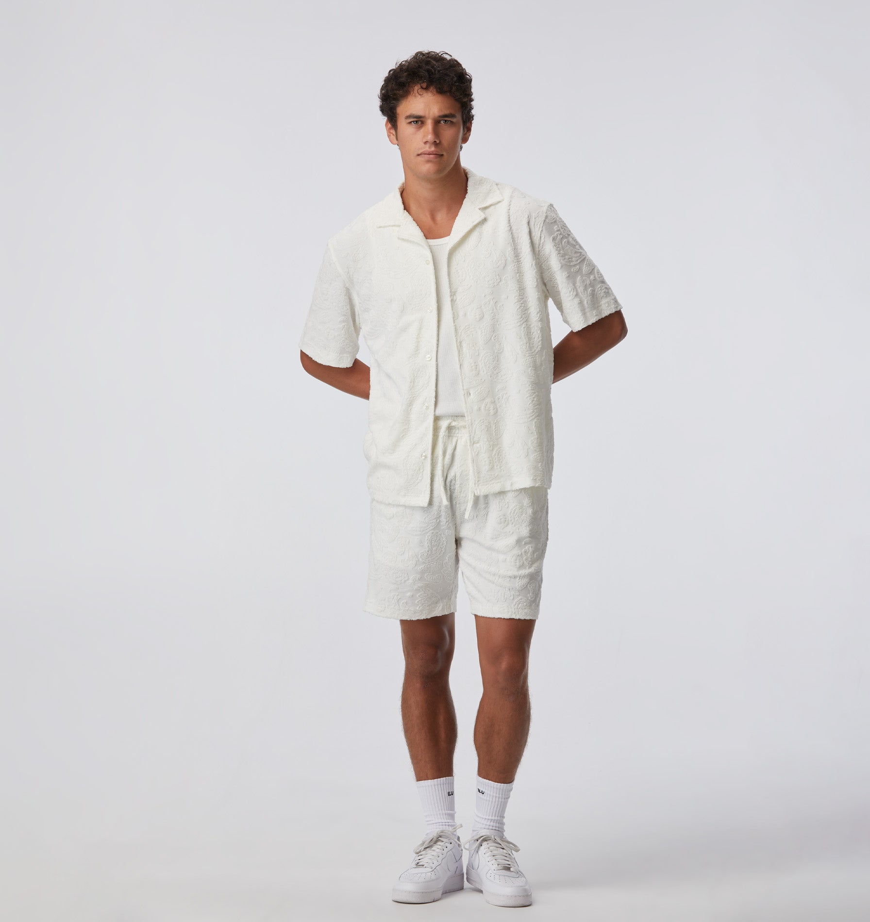 Box Cuban Collar Towel SS Shirt - Off White