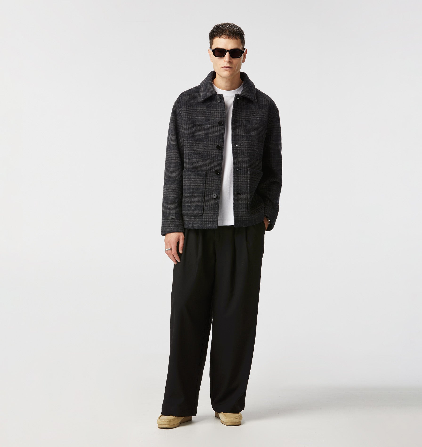 Carson Wool Jacket - Navy Check