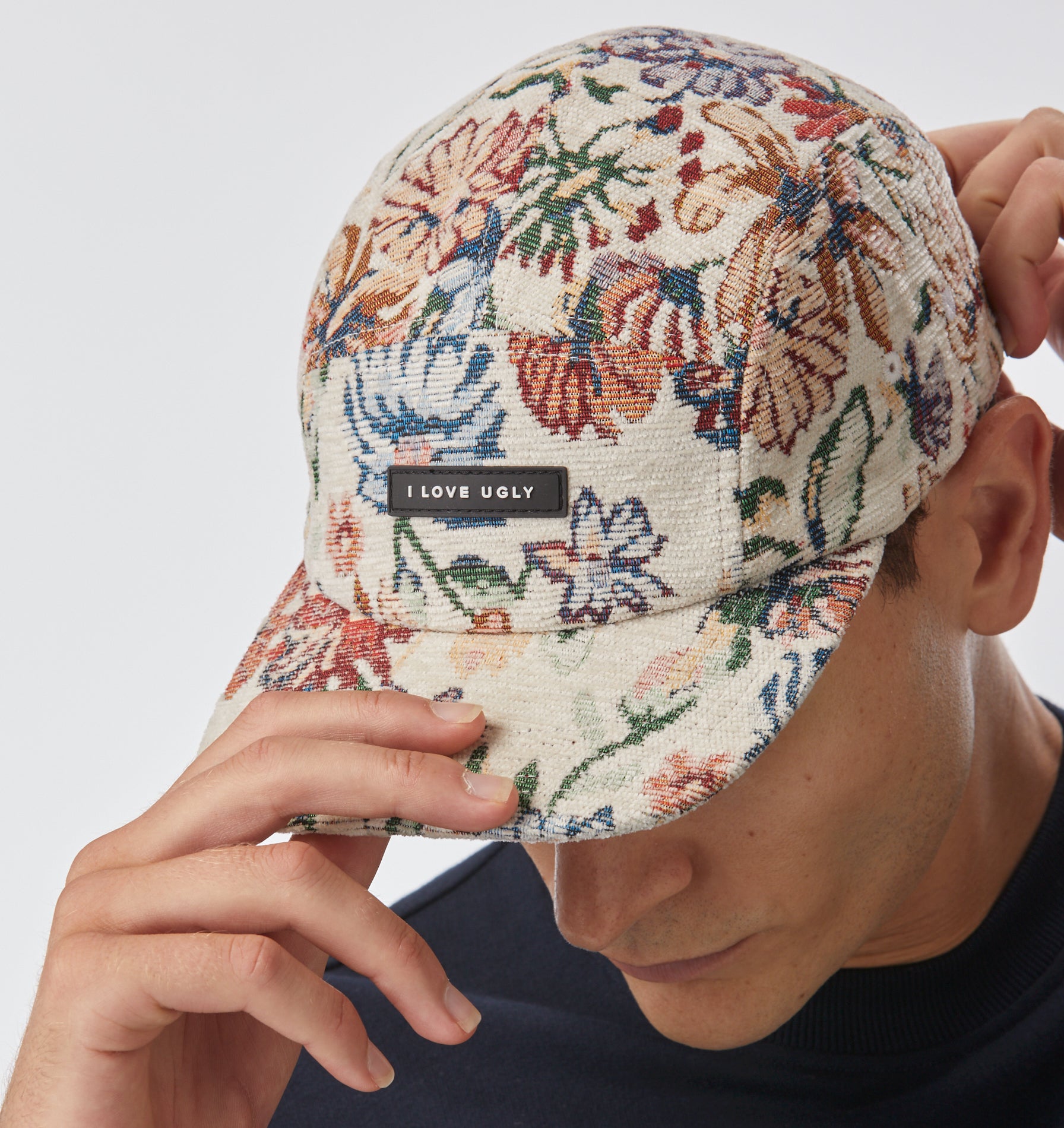5 Panel Cap - Cream Floral