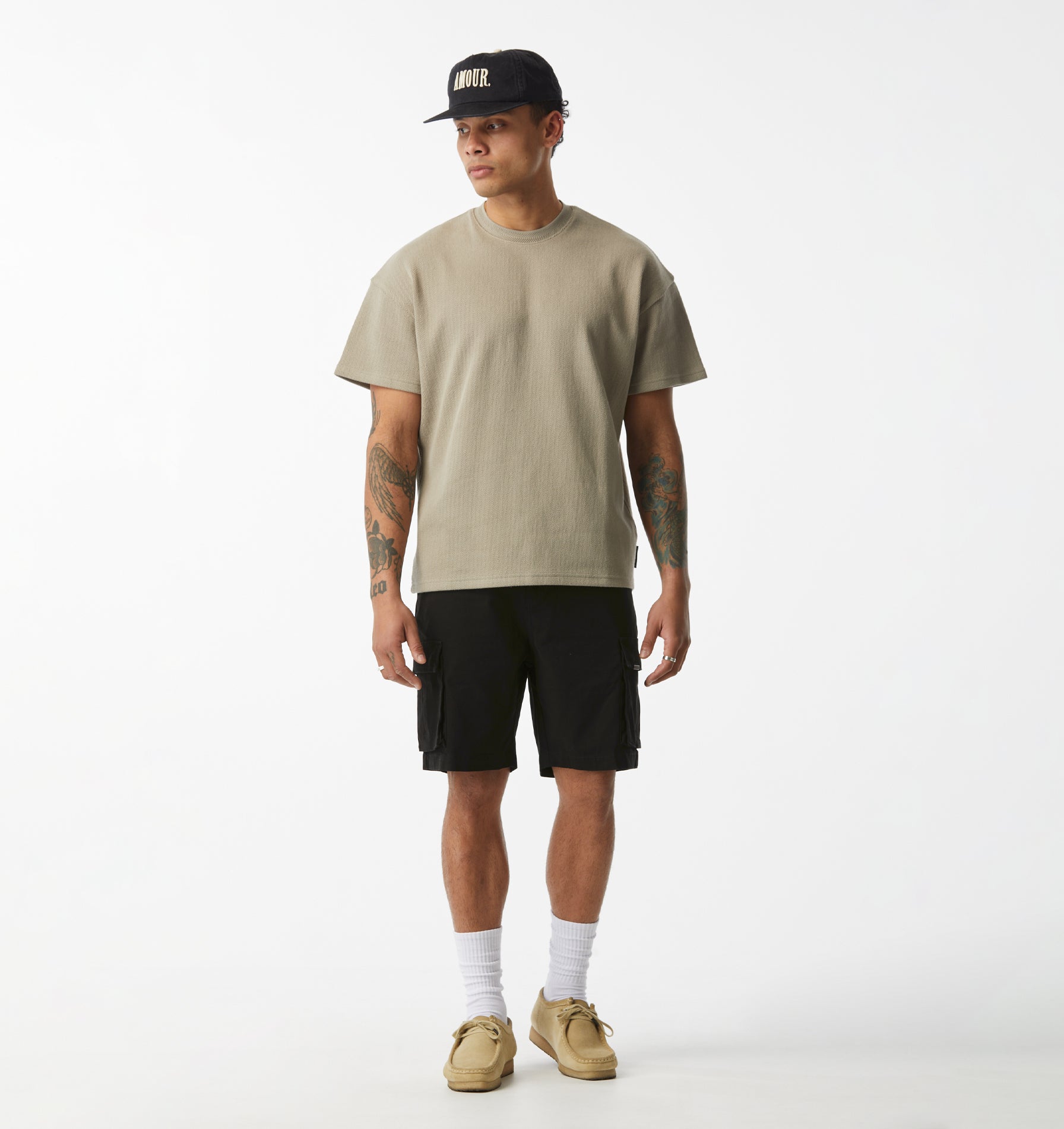 Herringbone Lewi Tee - Taupe