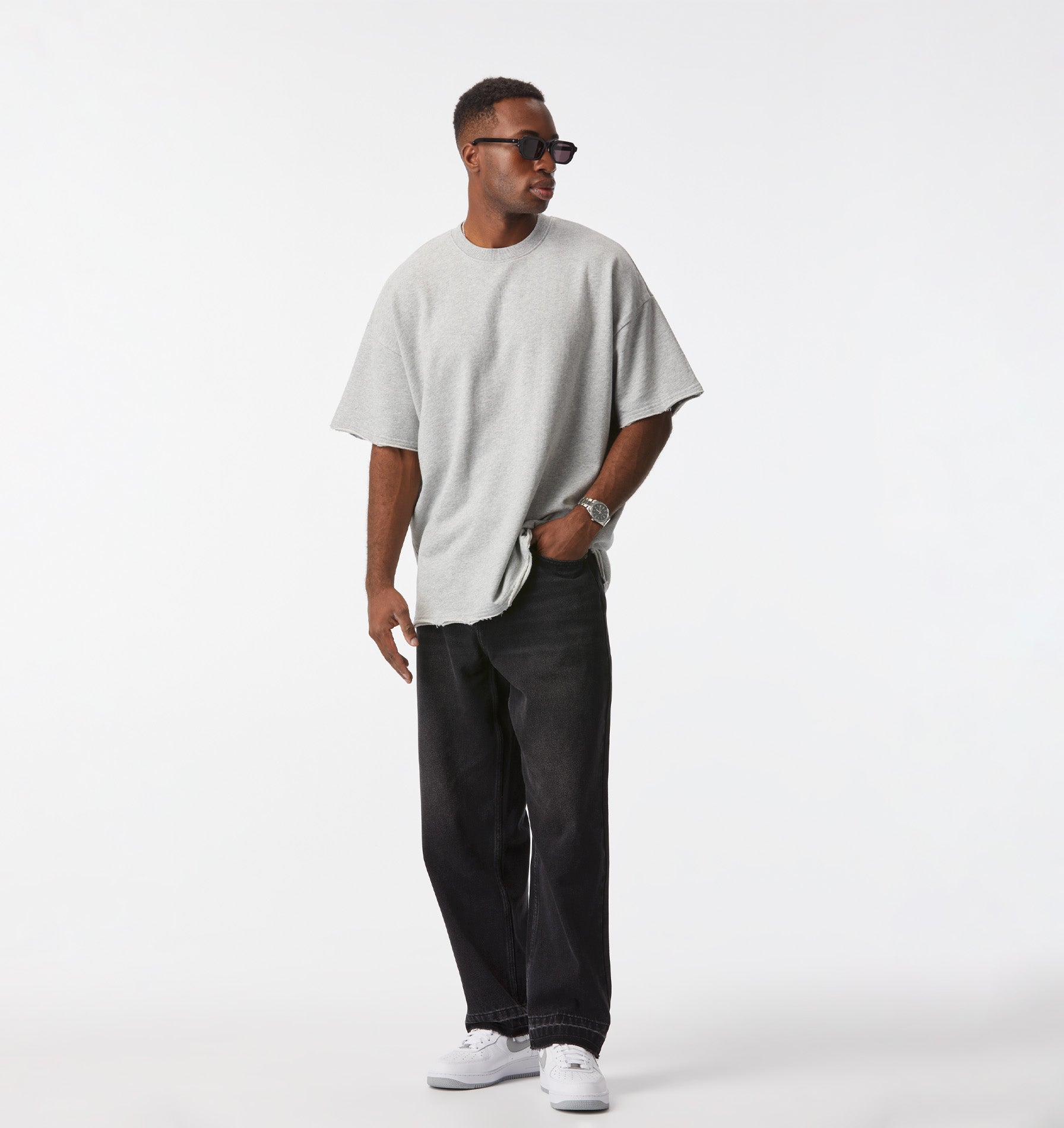 Distressed Edgar Denim - Faded Black