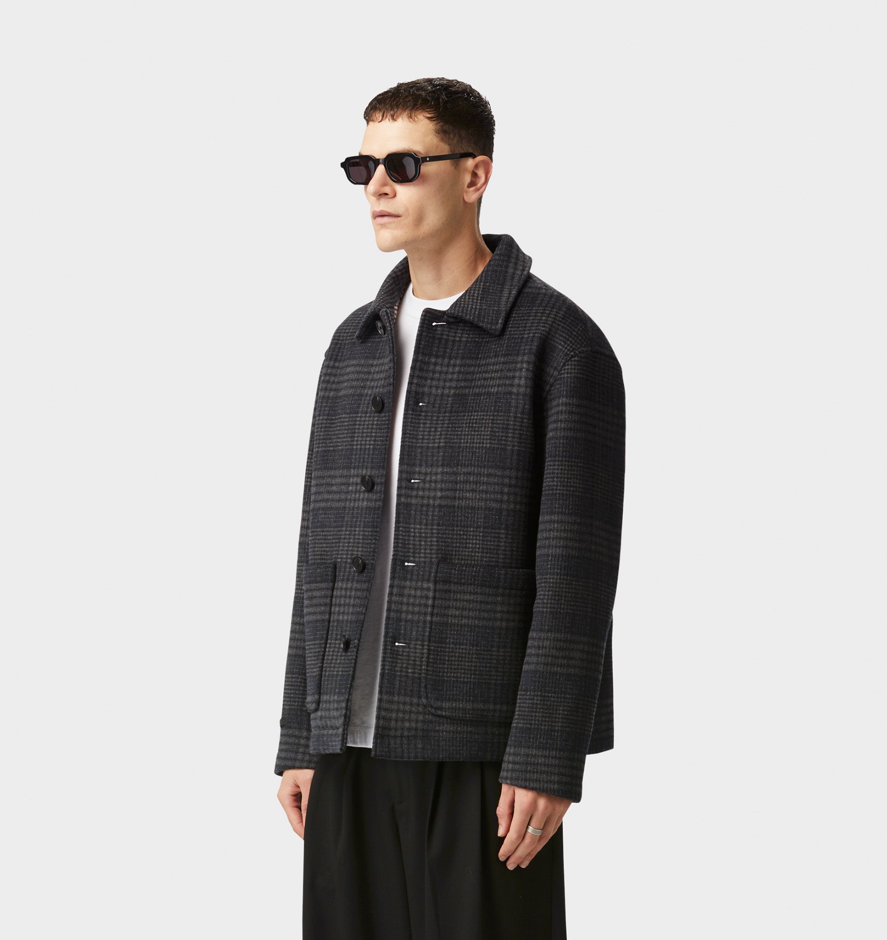 Carson Wool Jacket - Navy Check