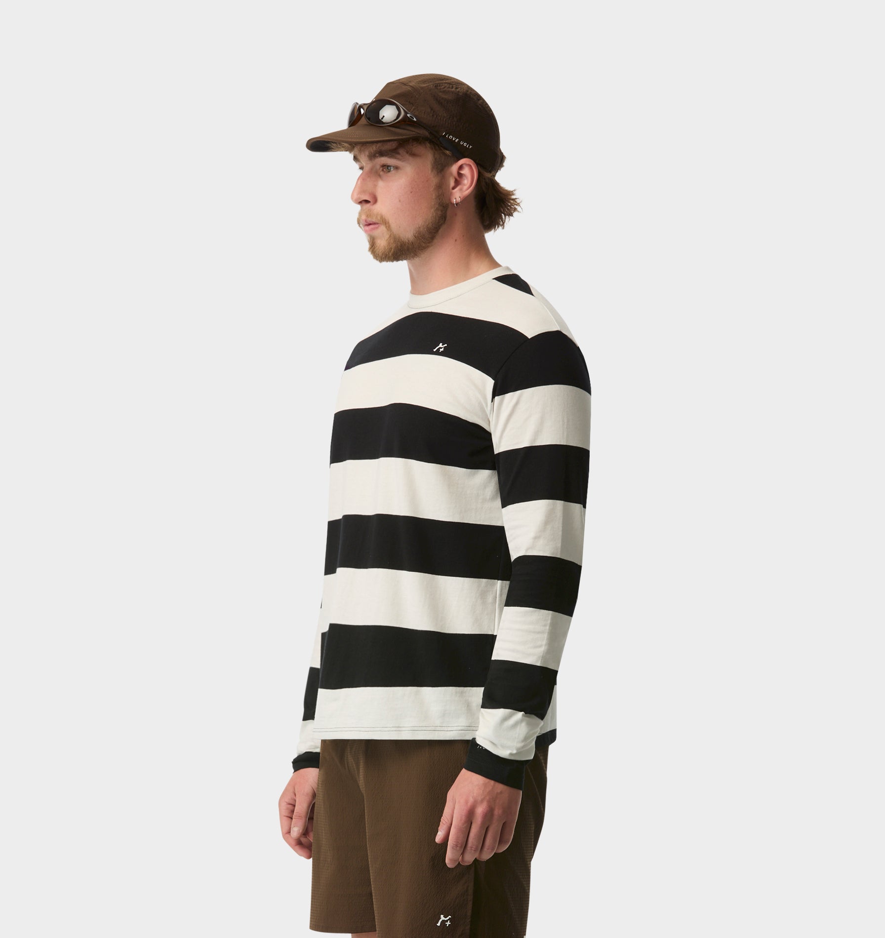 GR X ILU Stripe LS Tee - Black/White