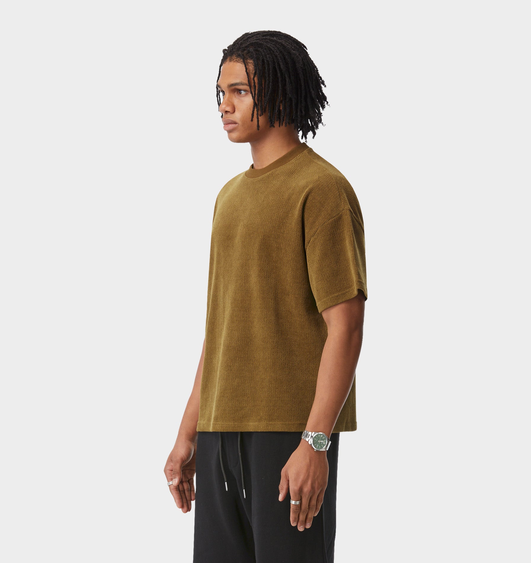 Textured Lewi Tee - Moss