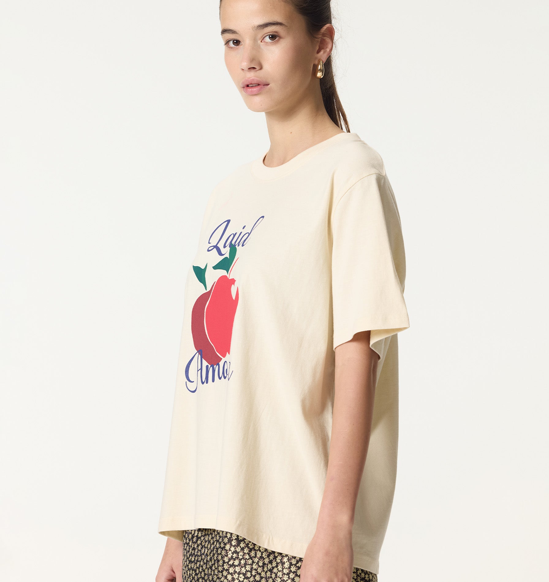 Apple Boxy Tee - Off White