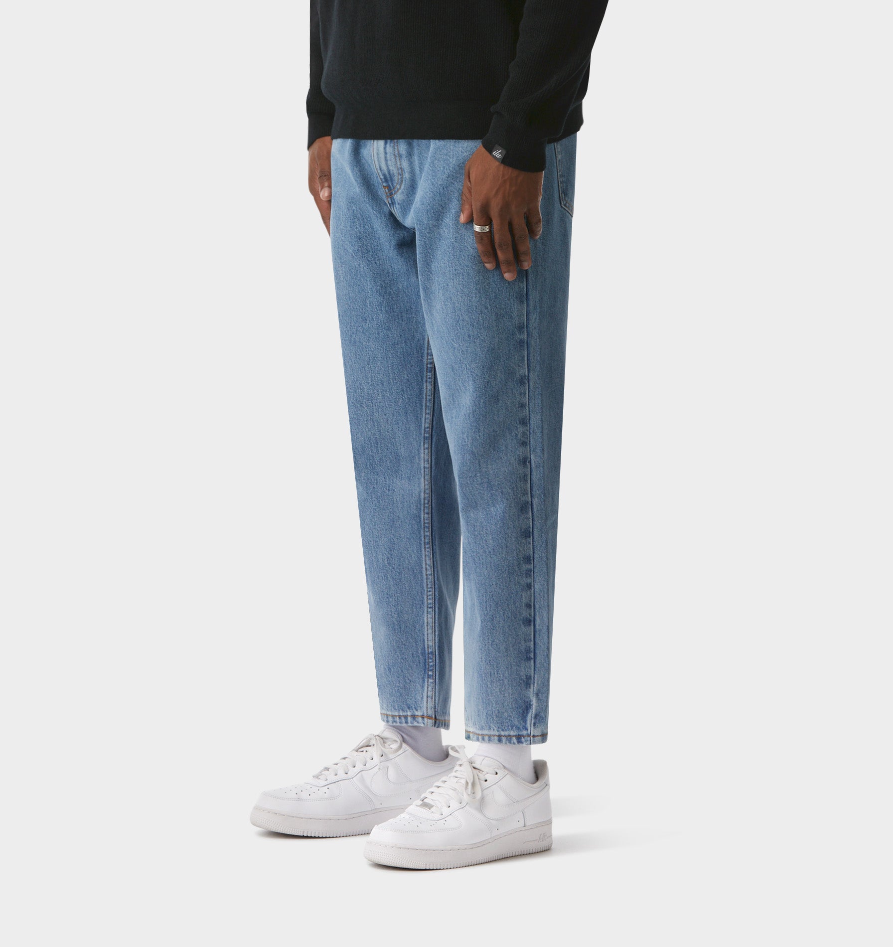 Cropped 90s Denim - Washed Vintage Blue