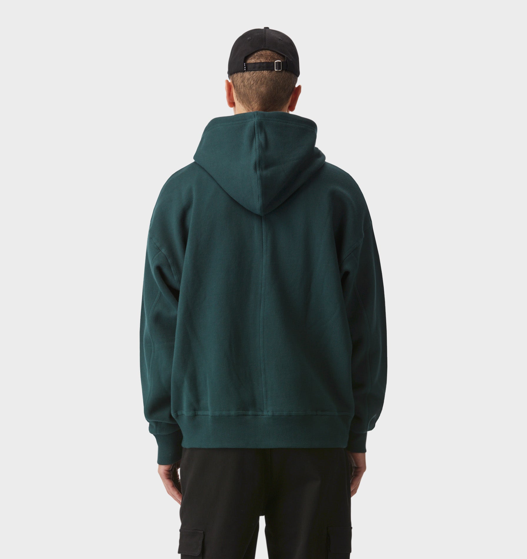Zip Up Box Hood - Dark Green