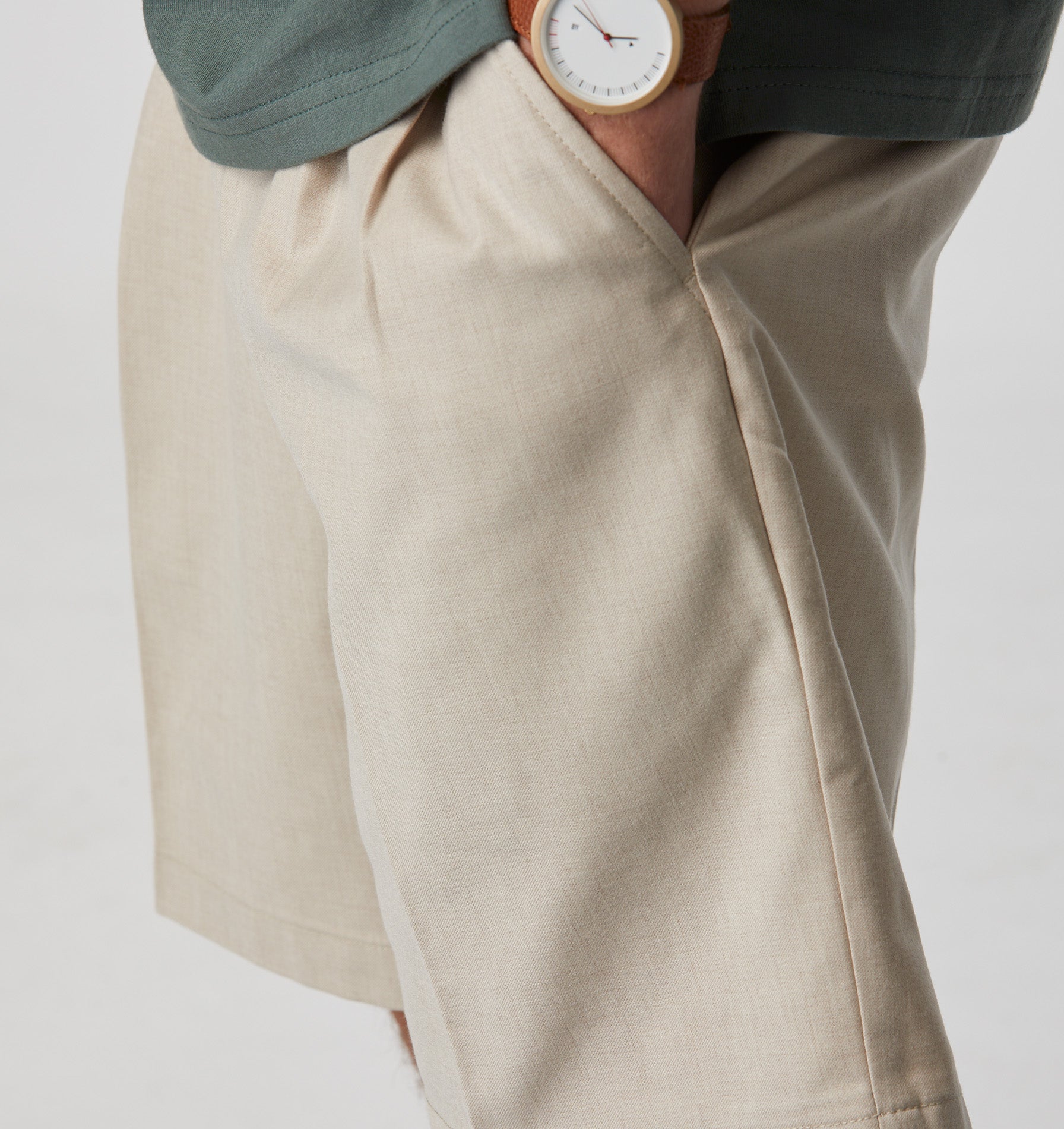 Quincy Pleated Short - Bone