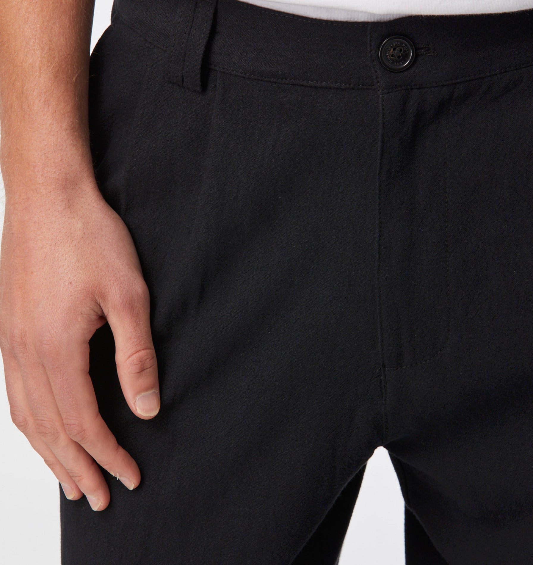 Linen Noah Pleated Pant - Black