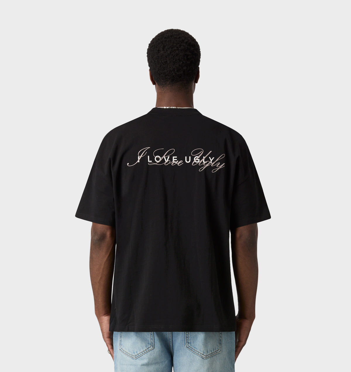 Cursive Box Tee 2.0 - Black | I Love Ugly