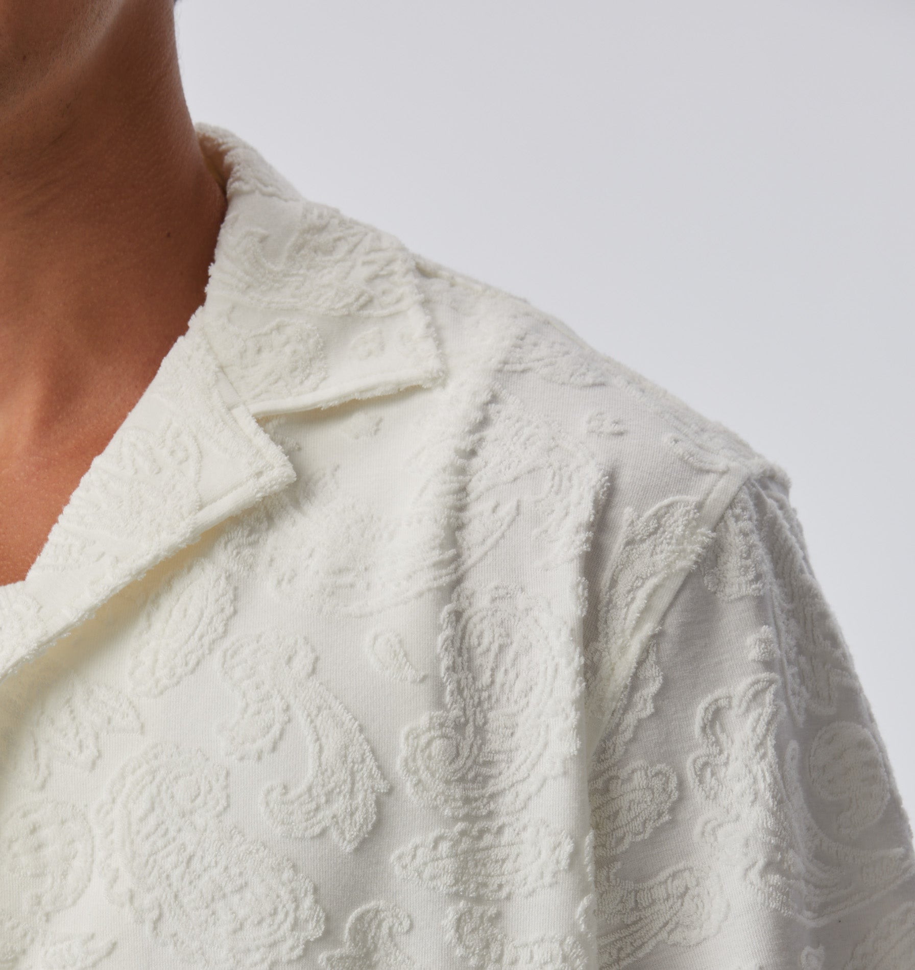 Box Cuban Collar Towel SS Shirt - Off White