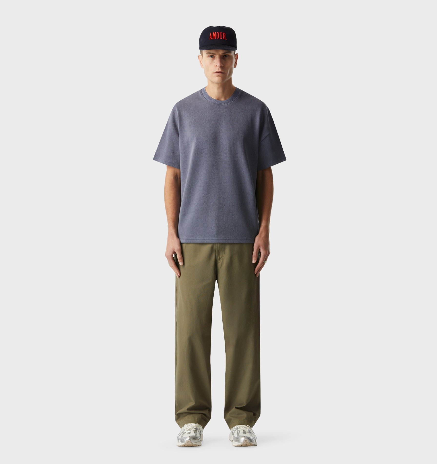 Herringbone Lewi Tee - Fog Blue